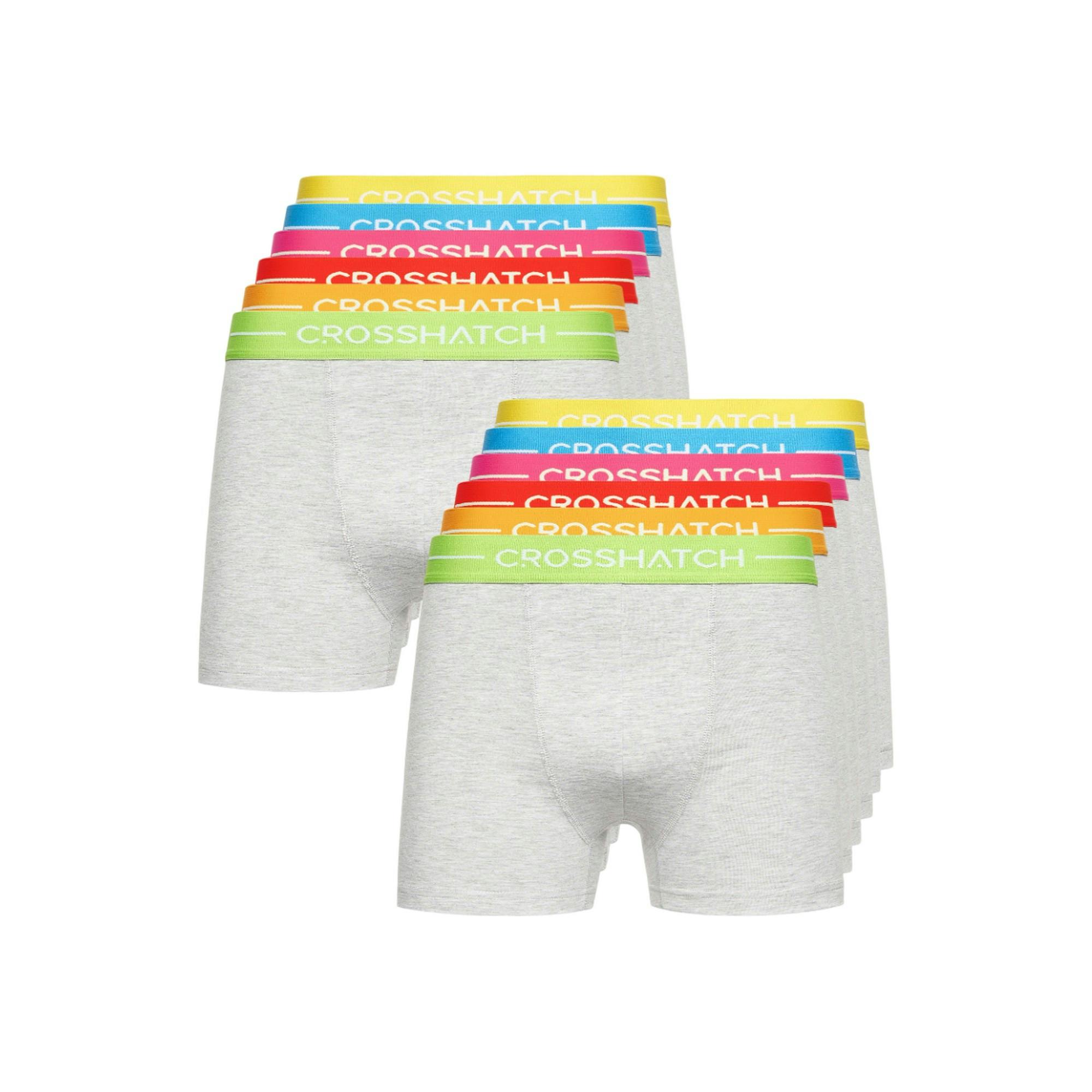 Crosshatch Men's Grey Astral Boxer Shorts (Pack Of 12) - Marl - Xl - Marl - 95% Cotton/5% Elastane