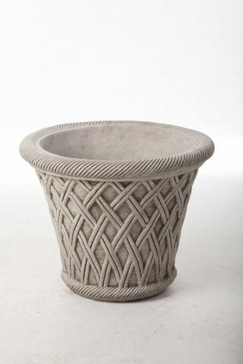 Rackhams Large Wicker Pattern Stone Plant Pot
