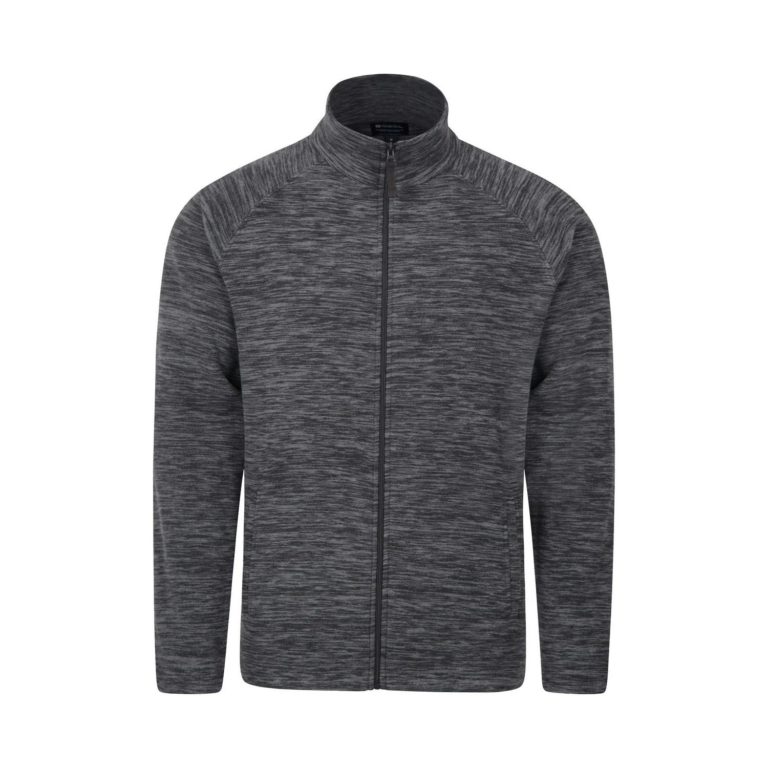 Mountain Warehouse Men's Snowdon Ii Full Zip Fleece Jacket - Charcoal - 3XL - Charcoal - 100% Polyester