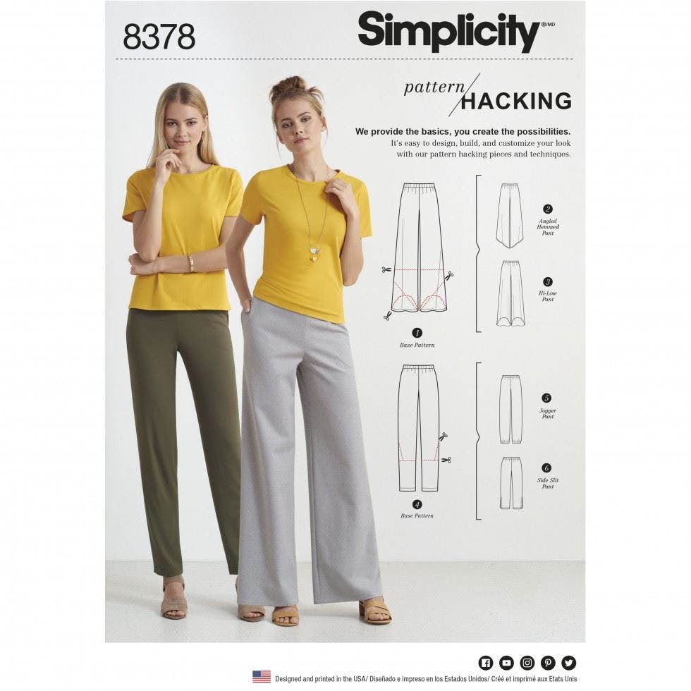 Simplicity Women's Sewing Pattern 8378, Trousers For A (Xxs-Xs-S-M-L-Xl-Xxl) - Easy - A (Xxs-Xs-S-M-L-Xl-Xxl)
