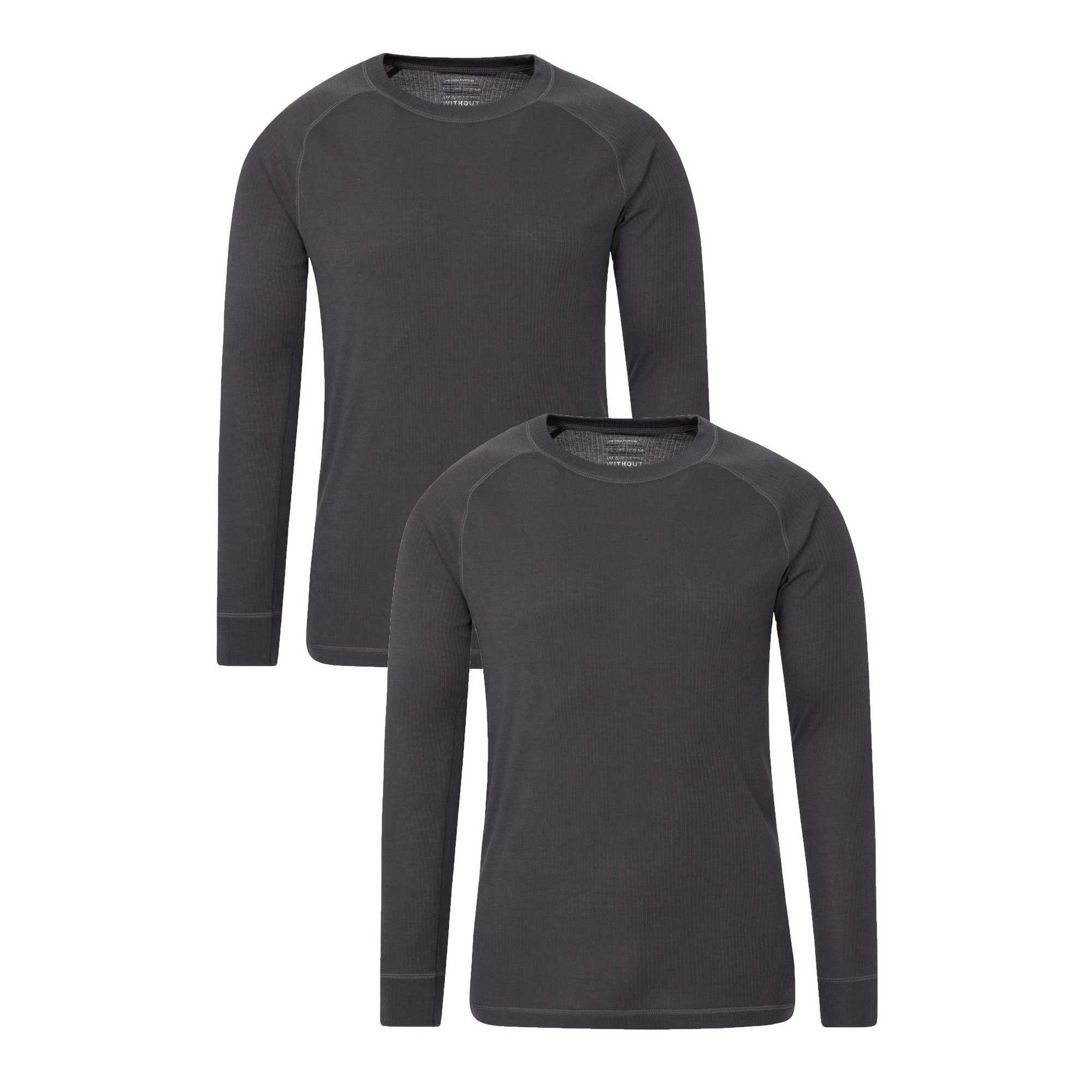 Mountain Warehouse Men's Talus Base Layer Top (Pack Of 2) - Charcoal - Charcoal 3XL