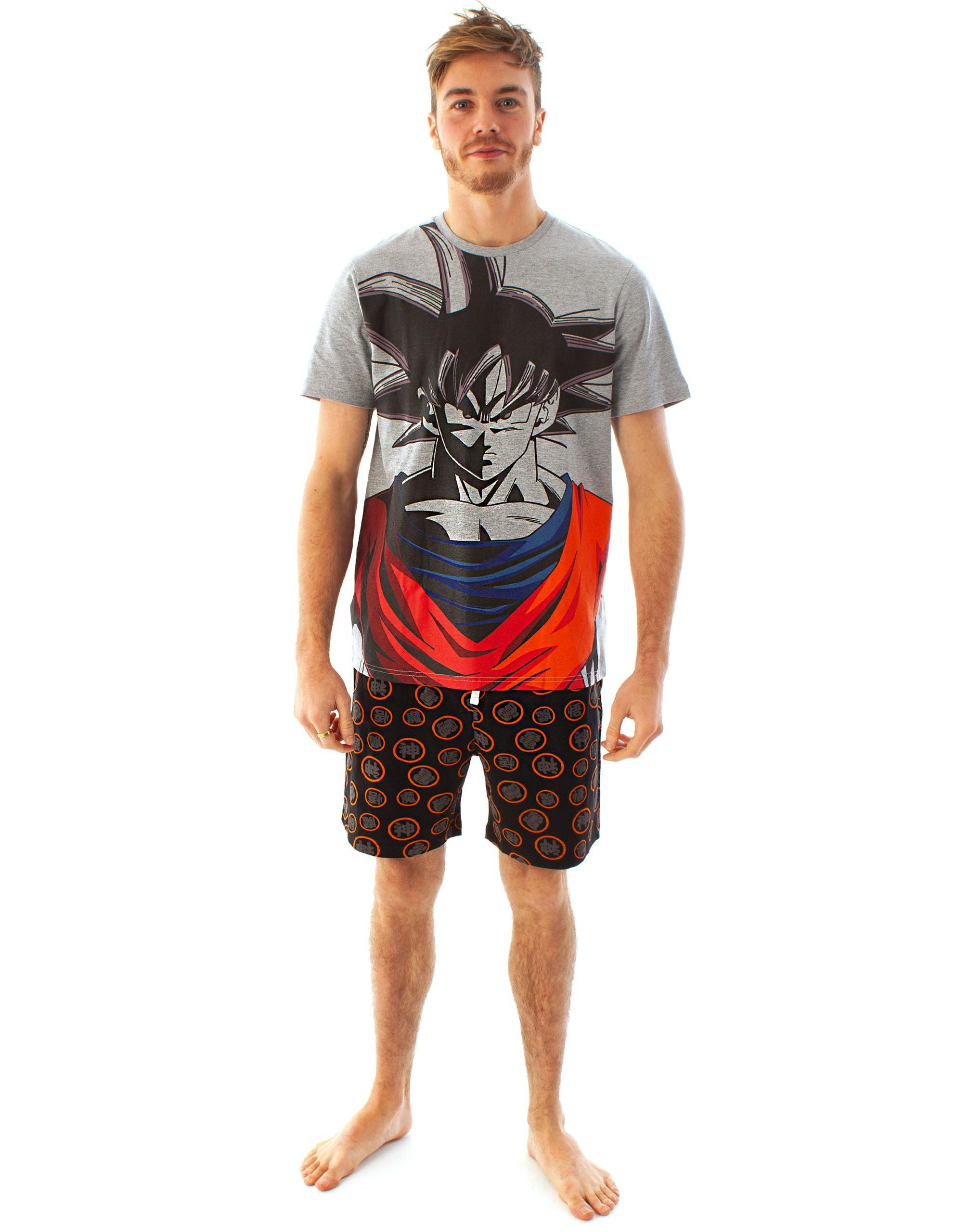 Vanilla Underground Men's Grey Dragon Ball Z Goku Short Sleeve Short Leg Pyjama Set - XX-Large