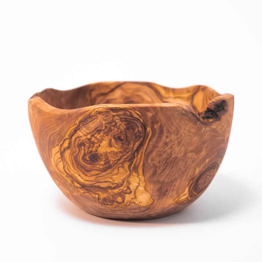 Verano Spanish Ceramics Grain Olive Wood - Round Bowls - Rustic Finish 23Cm (Diameter)
