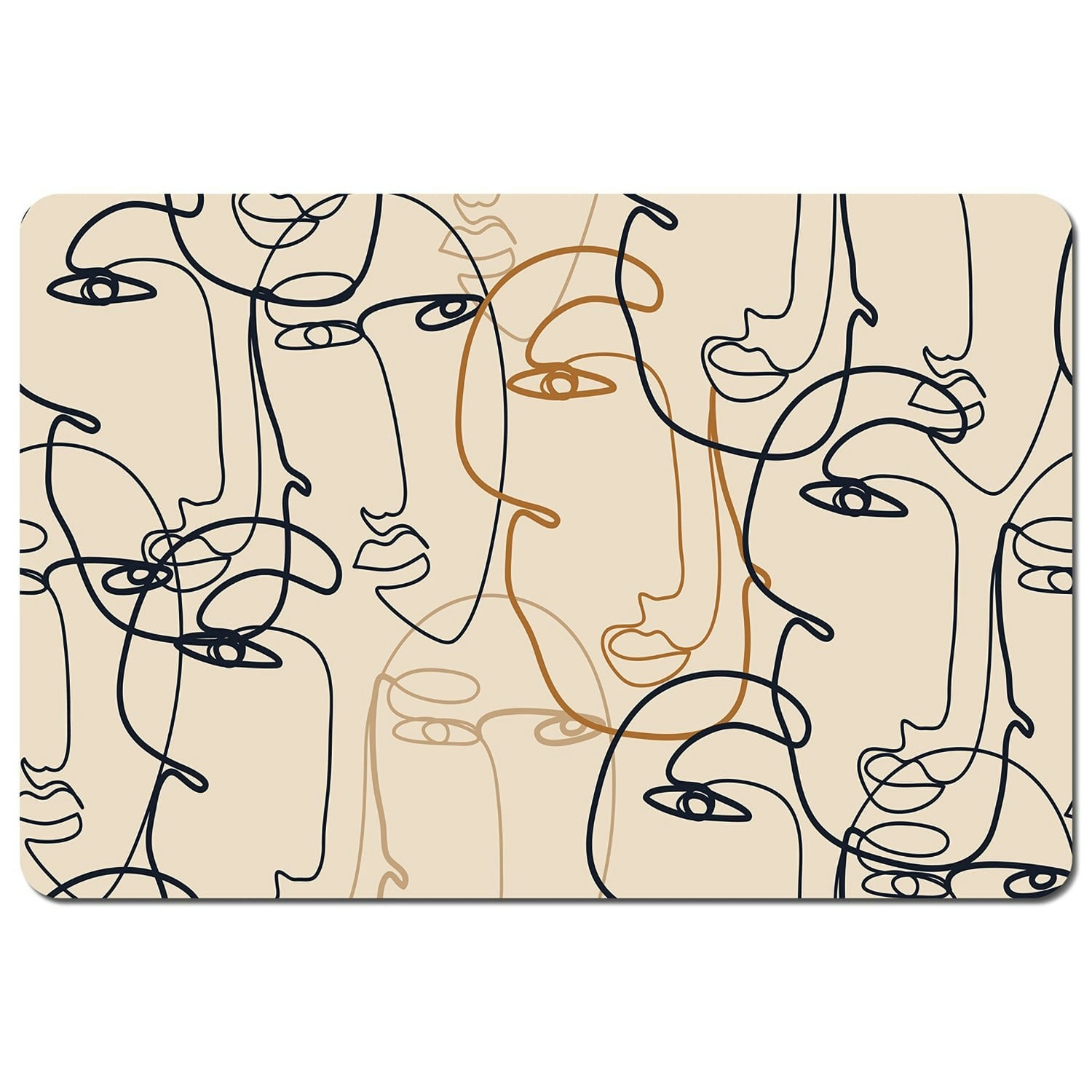 Benjamin Tate Design Continuous Line Drawing Of Faces (Placemat)