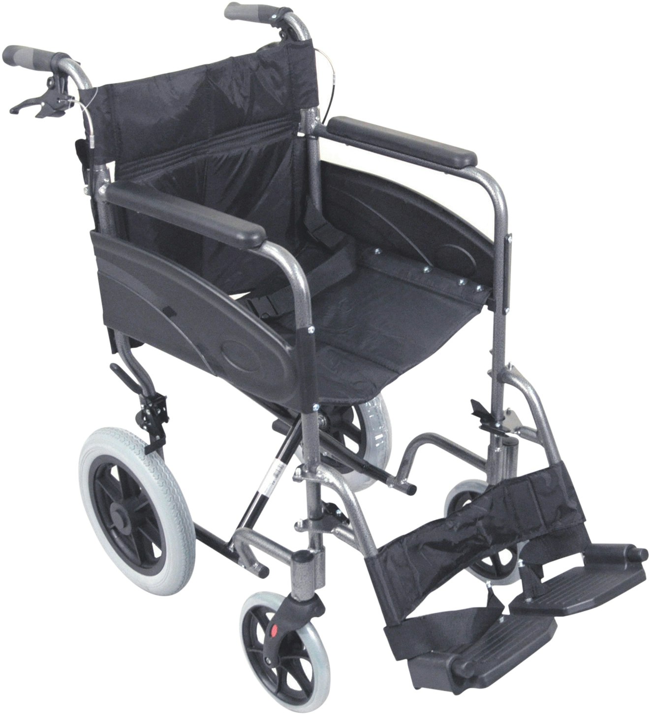 Aidapt Compact Transport Aluminium Wheelchair Hammered Effect