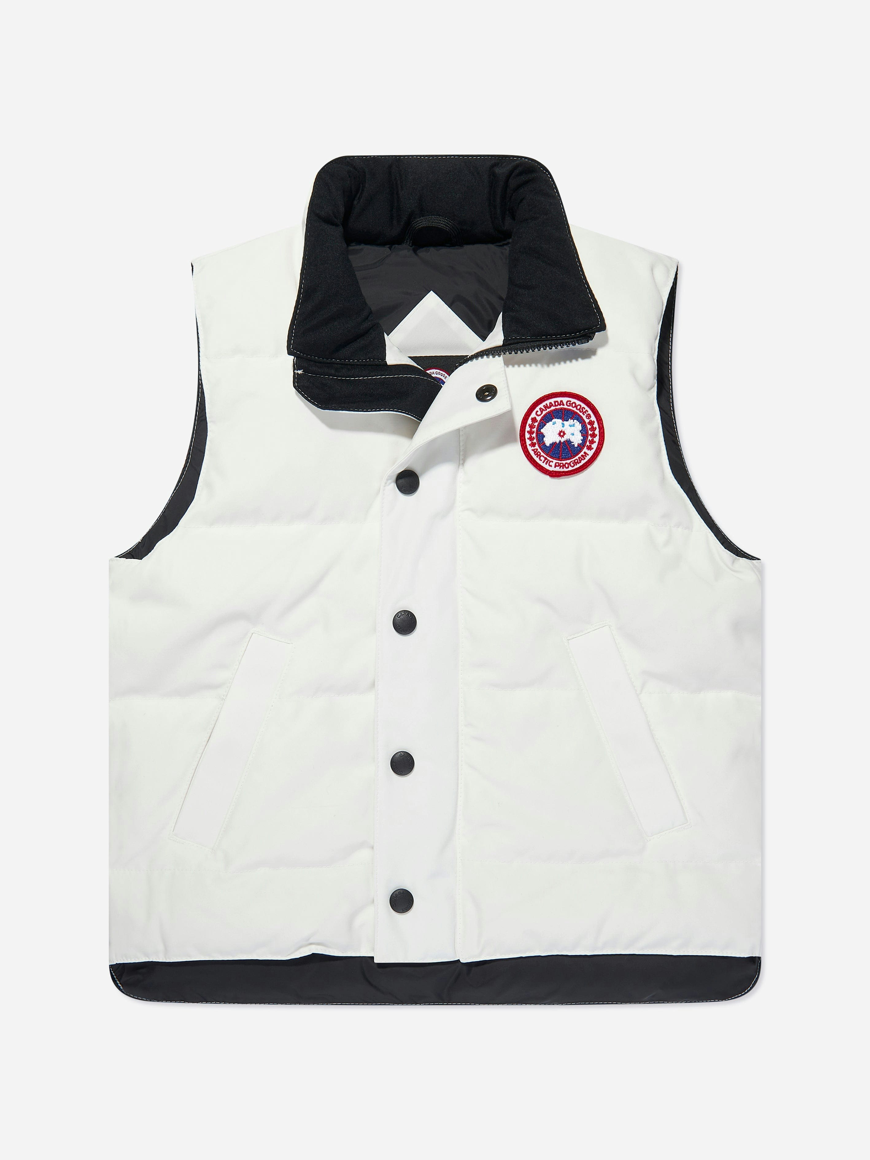 Canada Goose White Kids Down Padded Vanier Gilet In - 4 - 5 Yrs