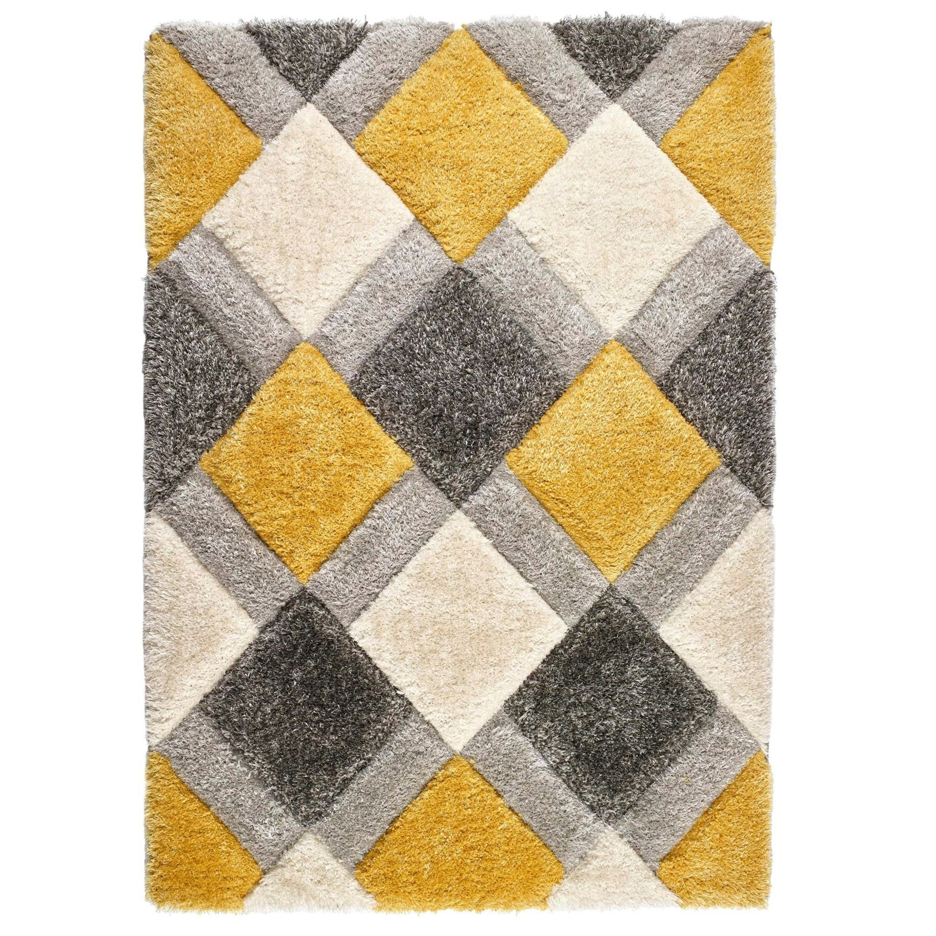 Rackhams S 3D Geo Shaggy Ochre - 080X150