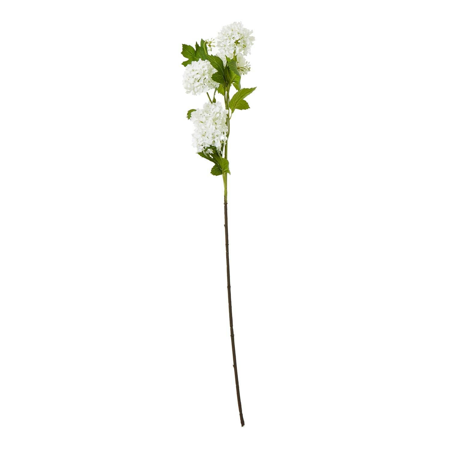 Hill Interiors Cream Snowball Viburnum Artificial Flower Spray - 77Cm