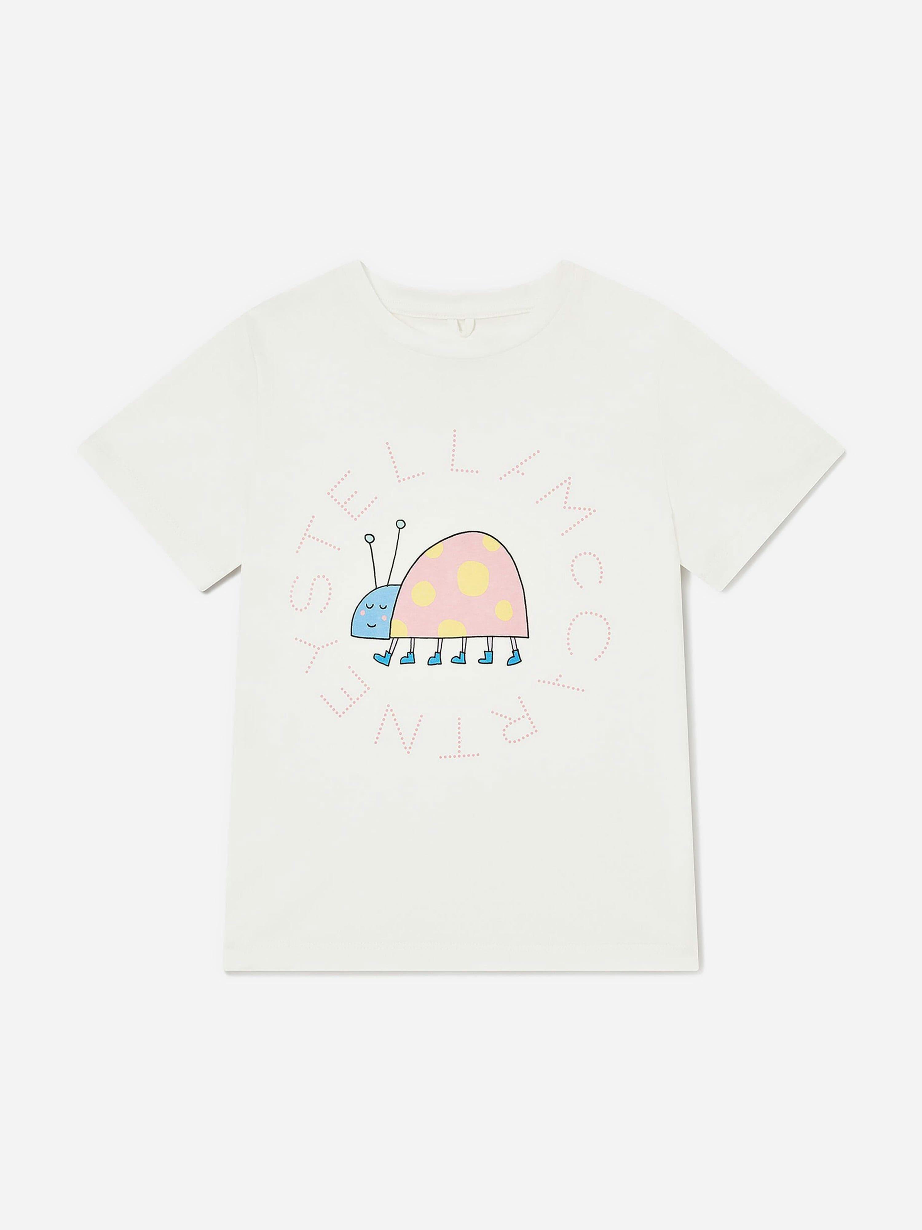 Stella Mccartney Kids Girls Ivory Stella Mccartney Ladybird Logo T-Shirt In - 8 Yrs