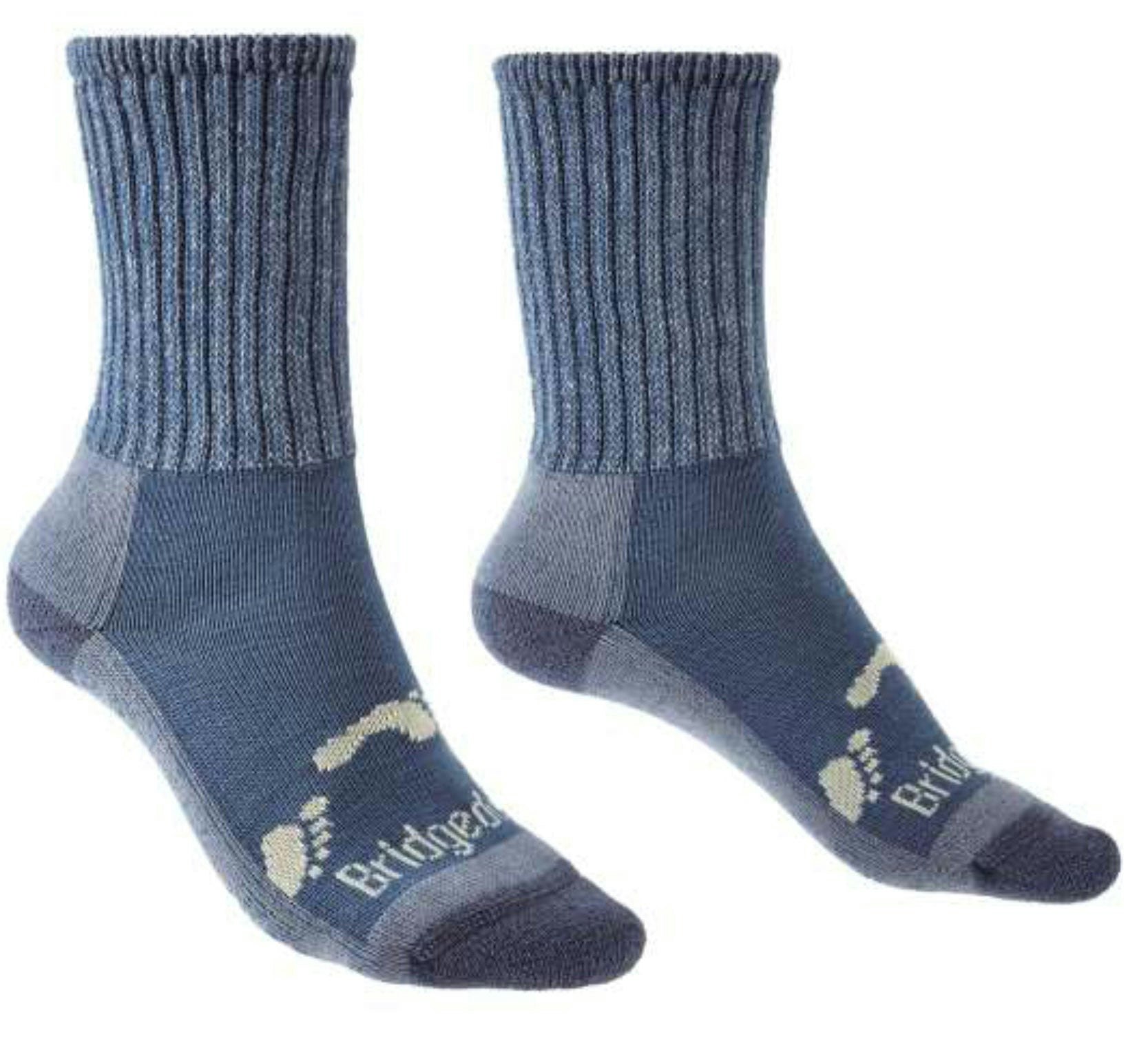 Bridgedale Blue Kids' Comfort Hiker Midweight Merino Hiking Socks {Br-710597} - Storm - Youth Medium