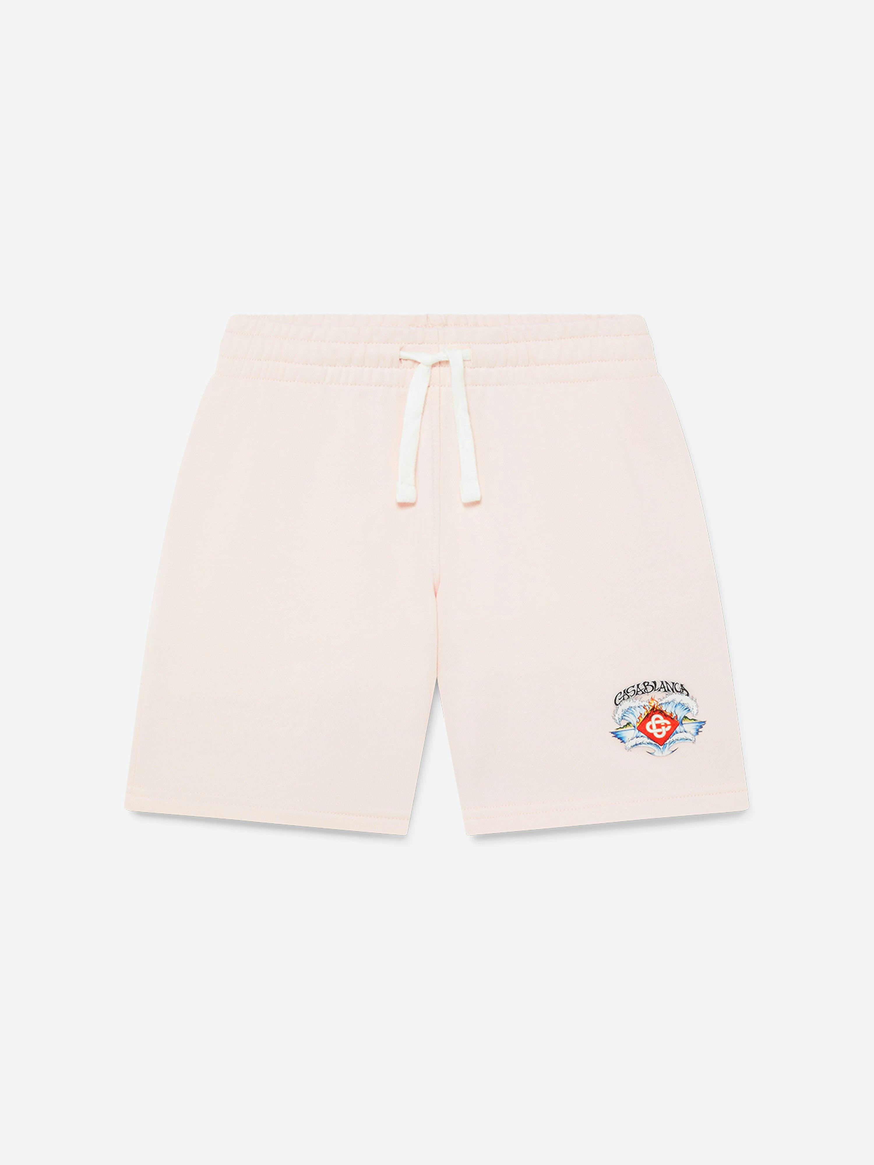 Casablanca Girls Pink Waves Sweat Shorts In - 9 - 10 Yrs