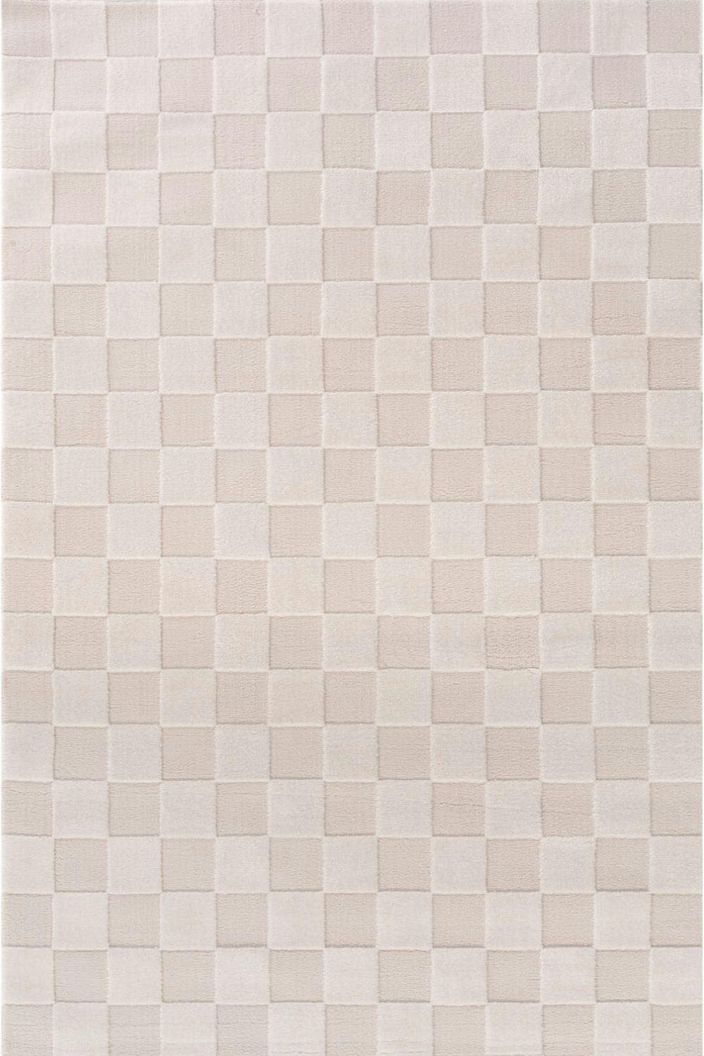 The Rugs Cream Loft Checkerboard Rug - 200X290 Cm