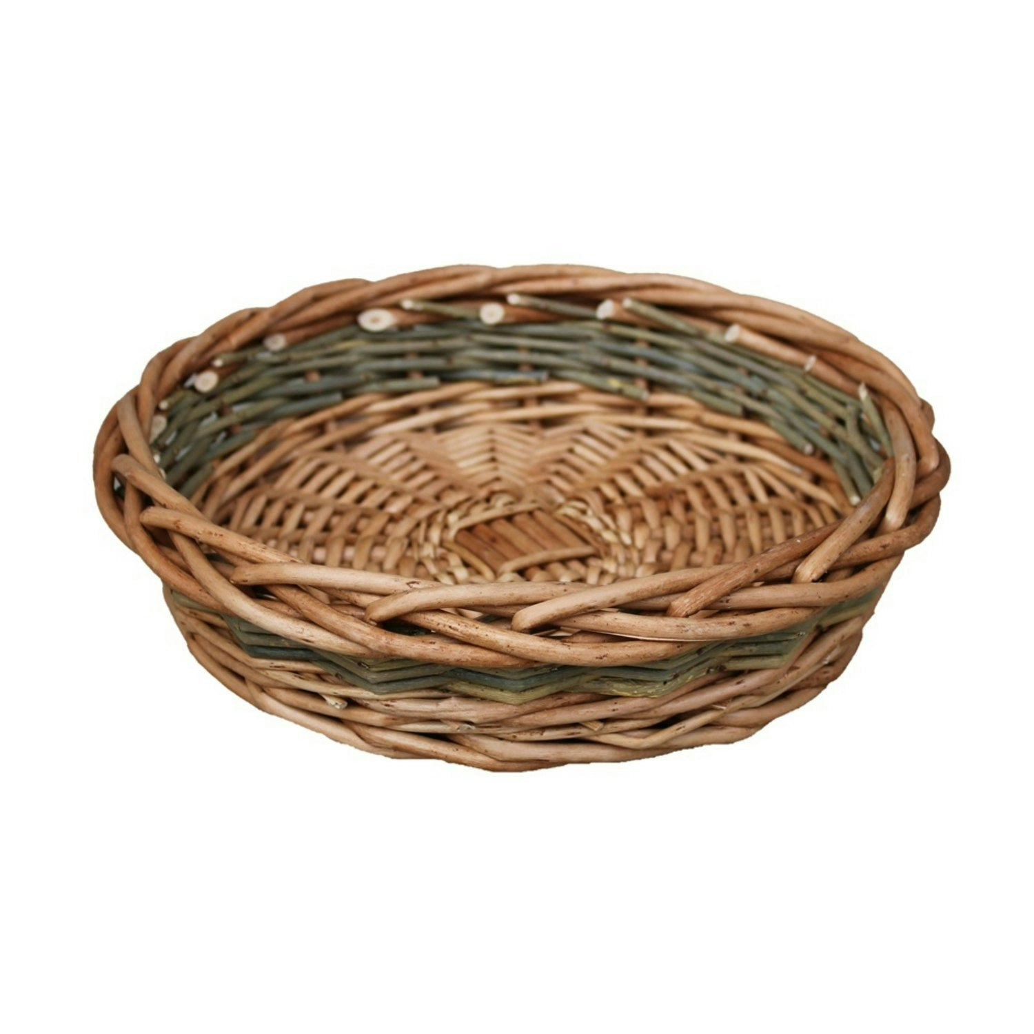 Red Hamper Red/Brown Hamper Unpeeled Willow Round Wicker Tray - Wicker Small