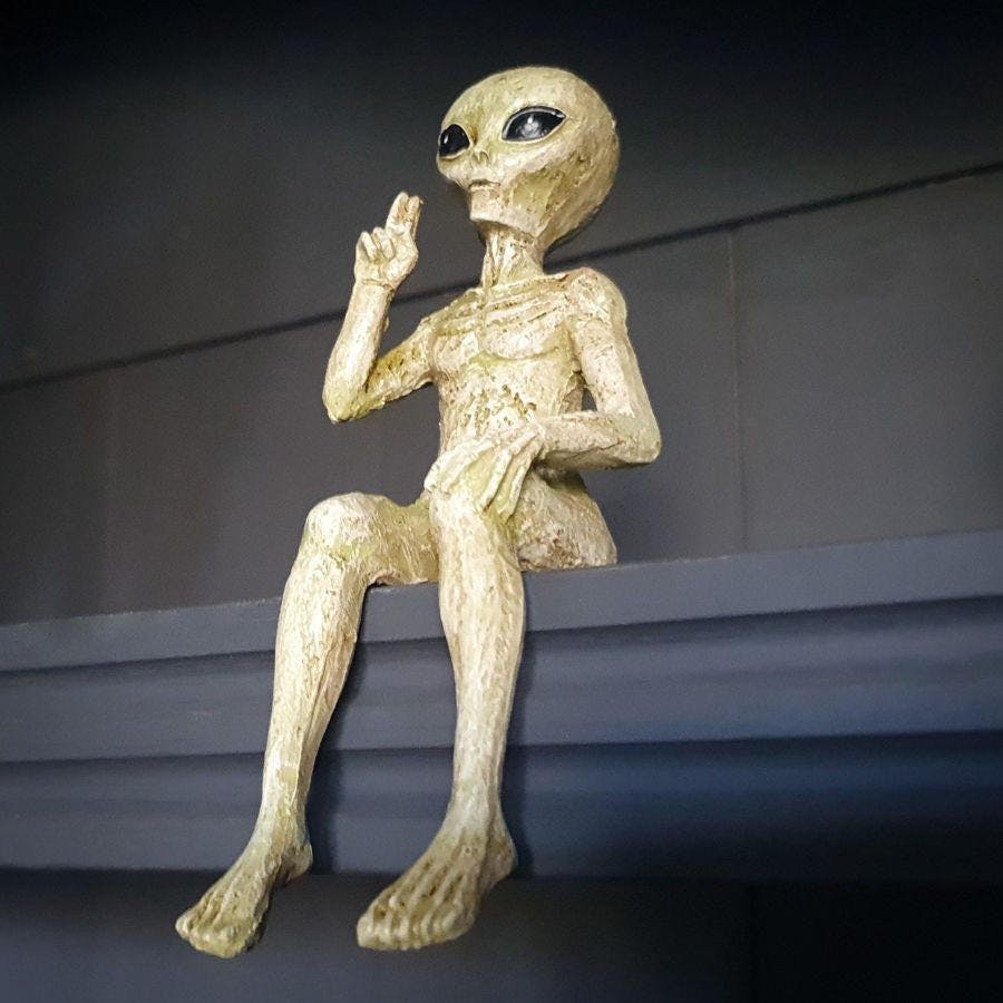 Spa Light Resin Sitting Alien Figurine