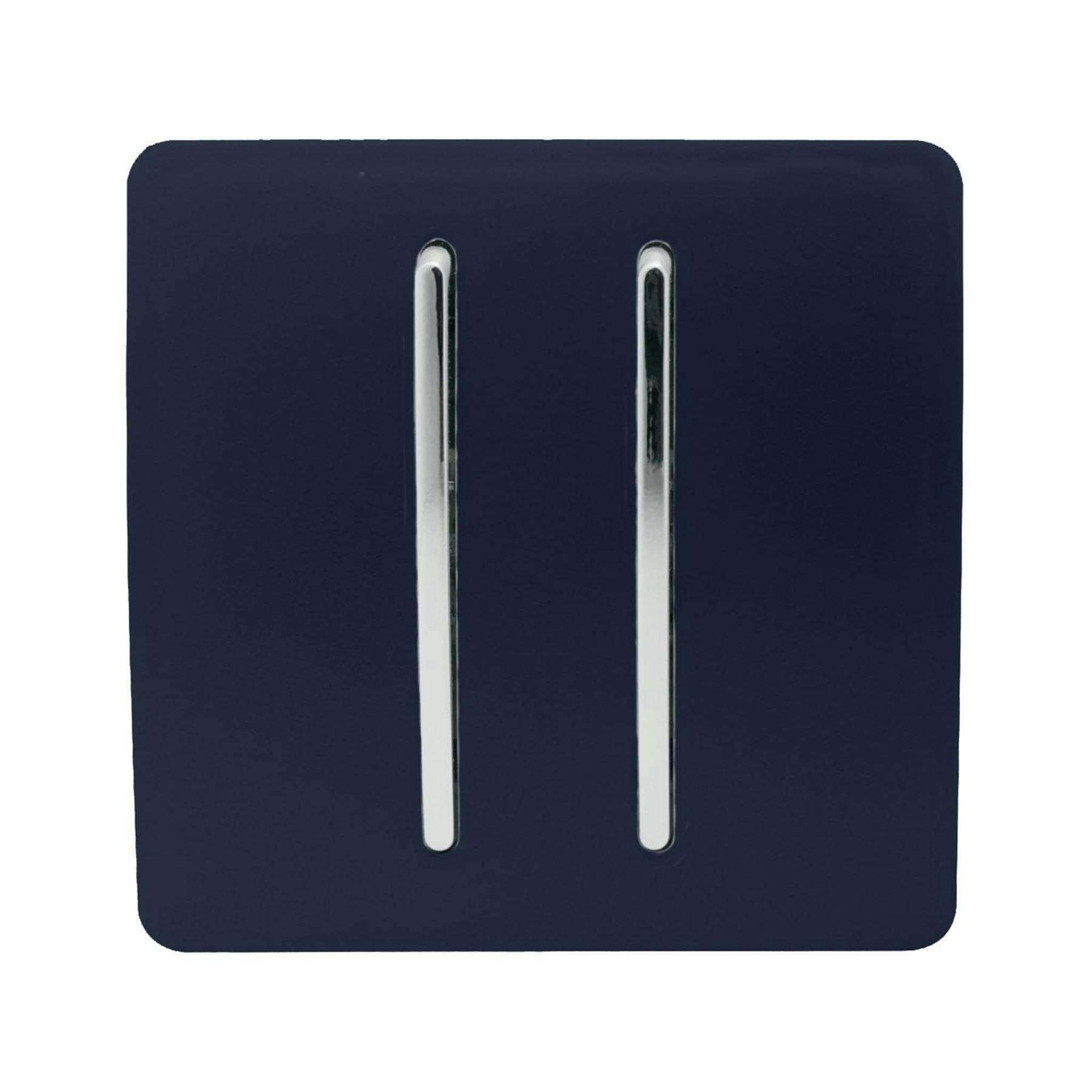 Trendi Switch ART-SS4NV 2 Gang Light Switch Screwless Plate Navy Blue 2 Way - Image 7
