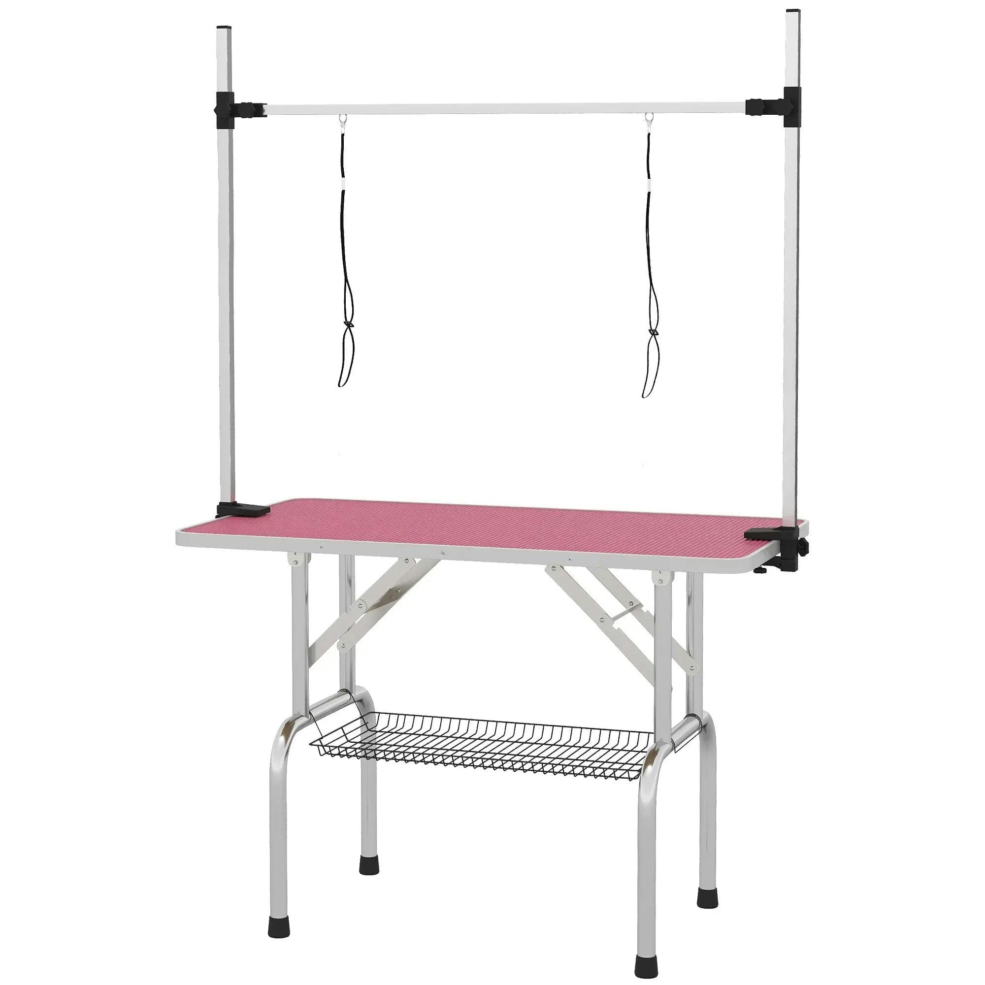 B&Q - Metal Adjustable Dog Grooming Table Rubber Top 2 Safety Slings Mesh - Image 6