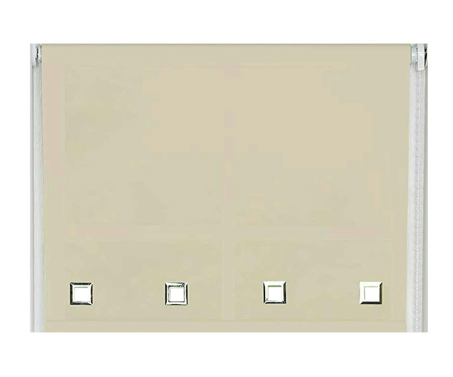 Newedgeblinds Light Natural Square Eyelet Edge Roller Blind - 120Cm