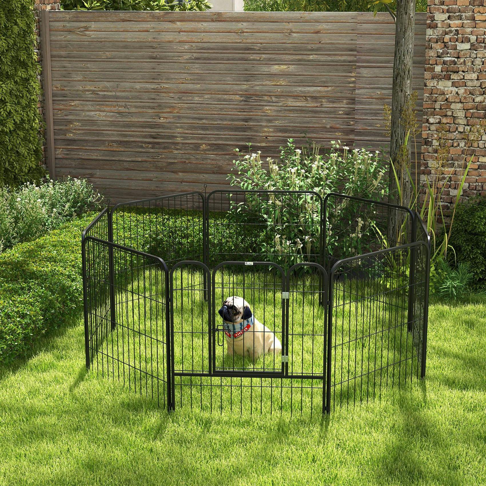 Pawhut 8 Panels Heavy Duty Puppy Play Pen For Small, Medium Dogs 79Hcm