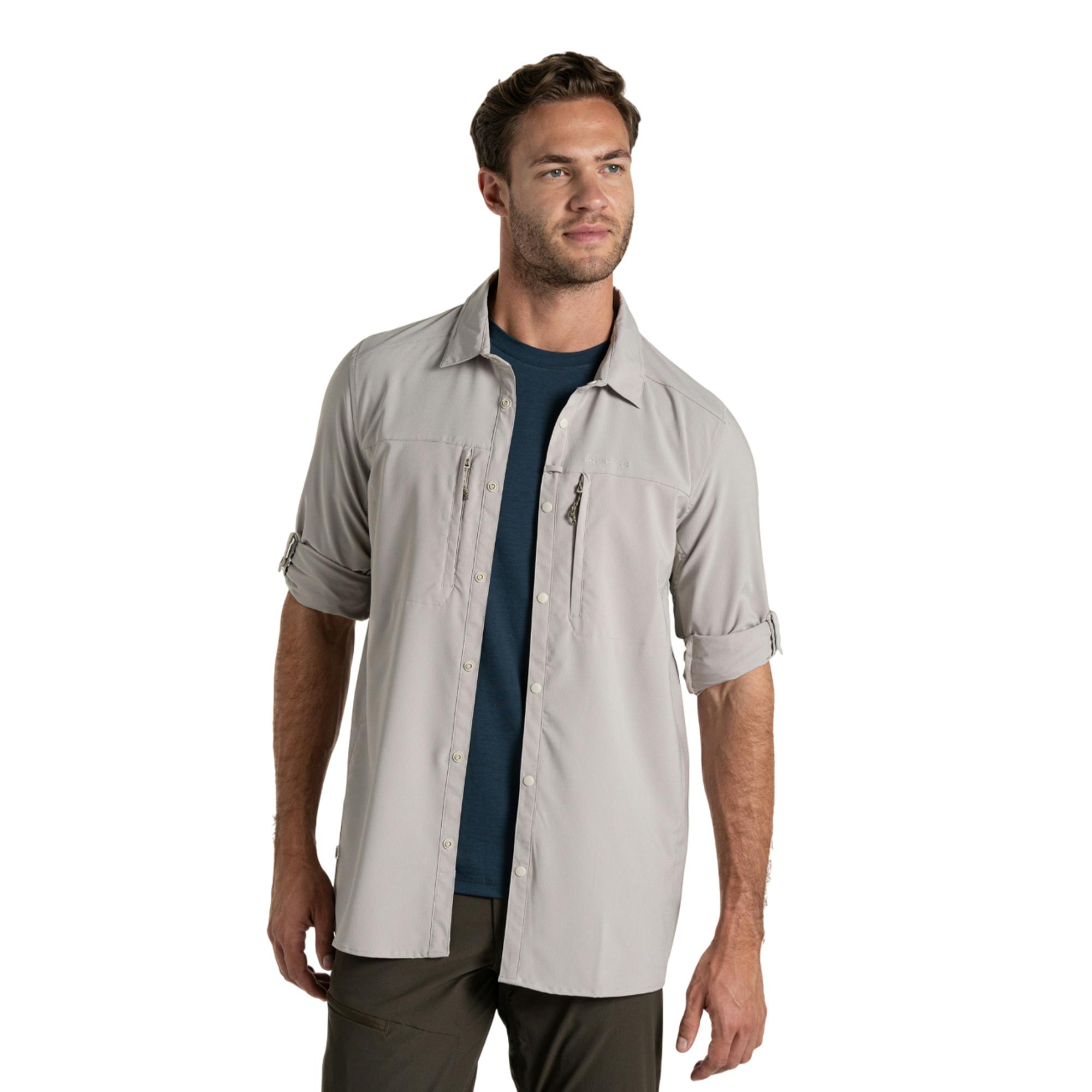 Craghoppers Men's Nosilife Long-Sleeved Shirt - Parcht - L - Parcht - 91% Recycled Polyester/9% Elastane