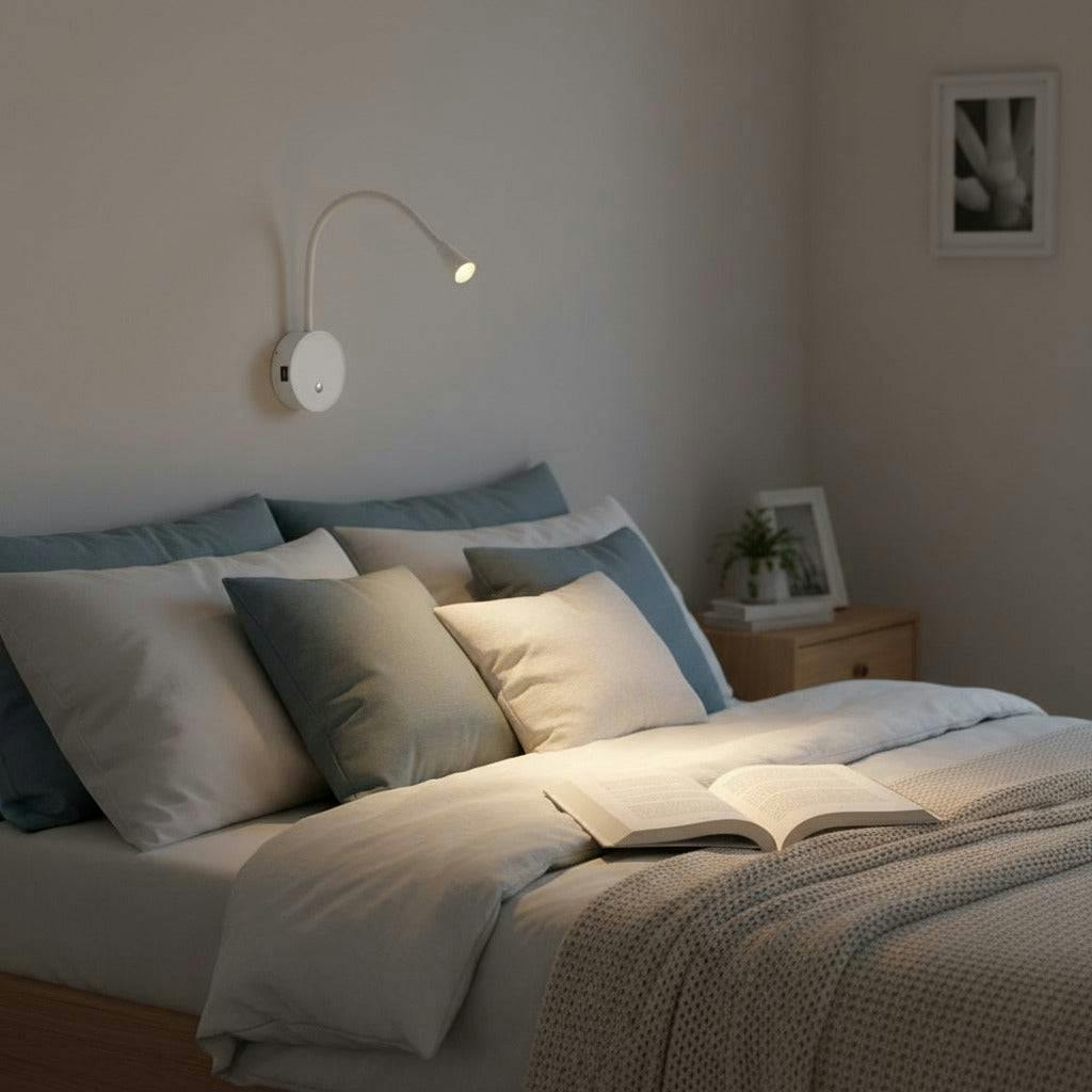 Rackhams White 3 Watt Flexible Led Reading Lamp With Usb Ports