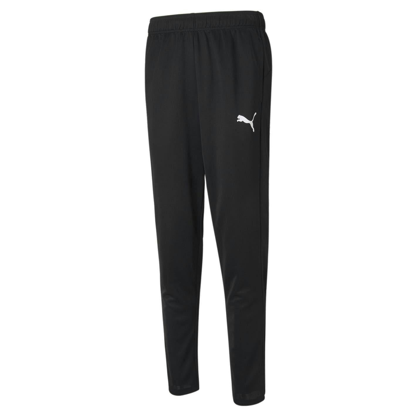 Puma Men's Black Logo Tapered Tracksuit Bottoms - M - 86% Polyester/14% Elastane