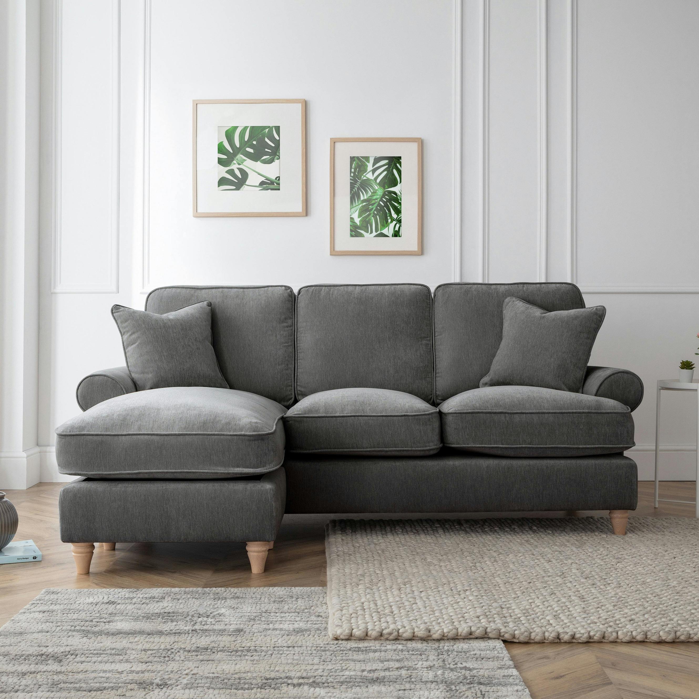 Rackhams The Bromfield Left Hand Chaise Sofa - Charcoal