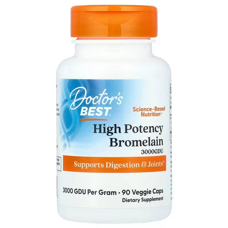 Doctor's Best High Potency Bromelain 3000 GDU 500mg - 90 Veggie Caps - Image 7