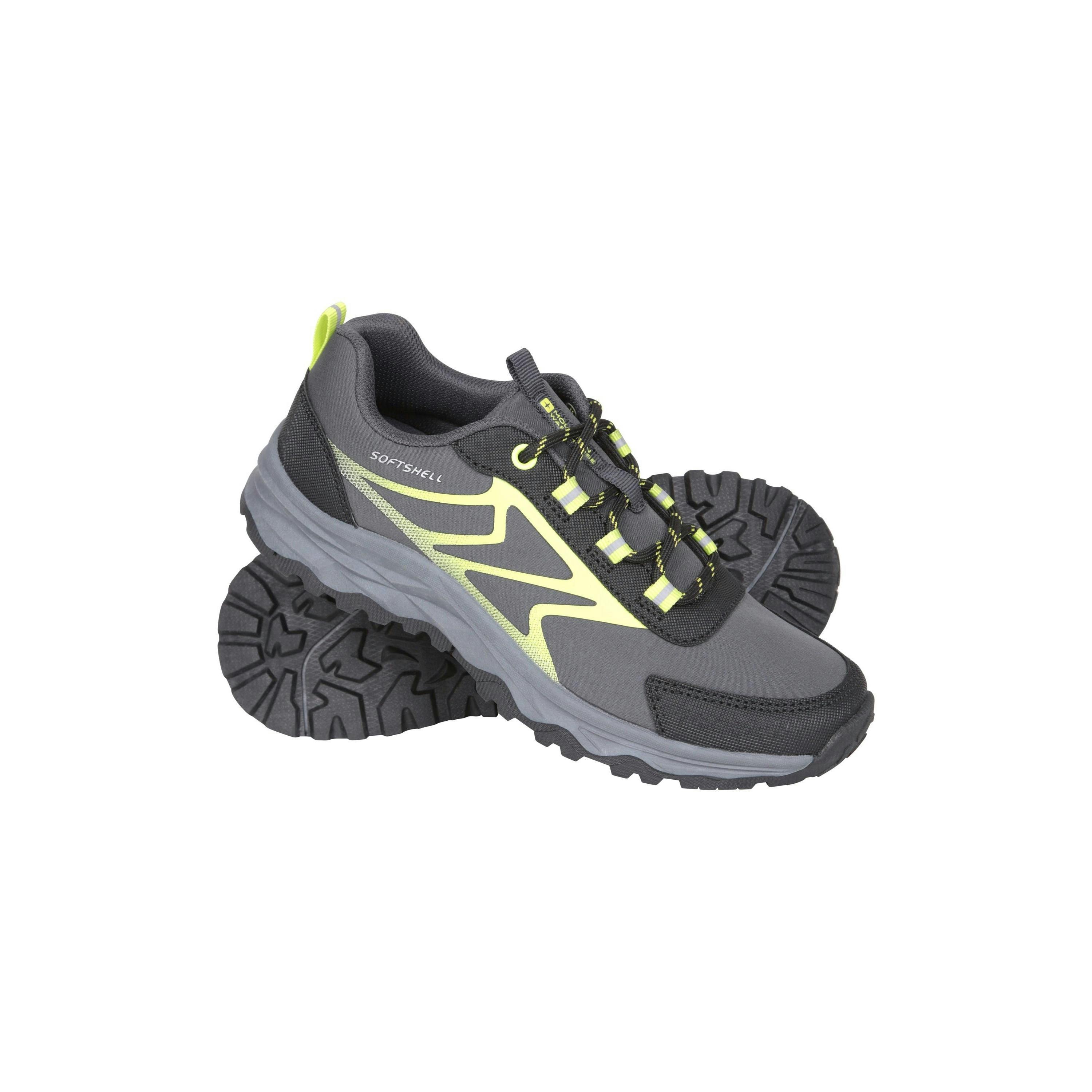 Mountain Warehouse Green Childrens Softshell Walking Shoes - 5 Uk - 50% Textile/50% Synthetic