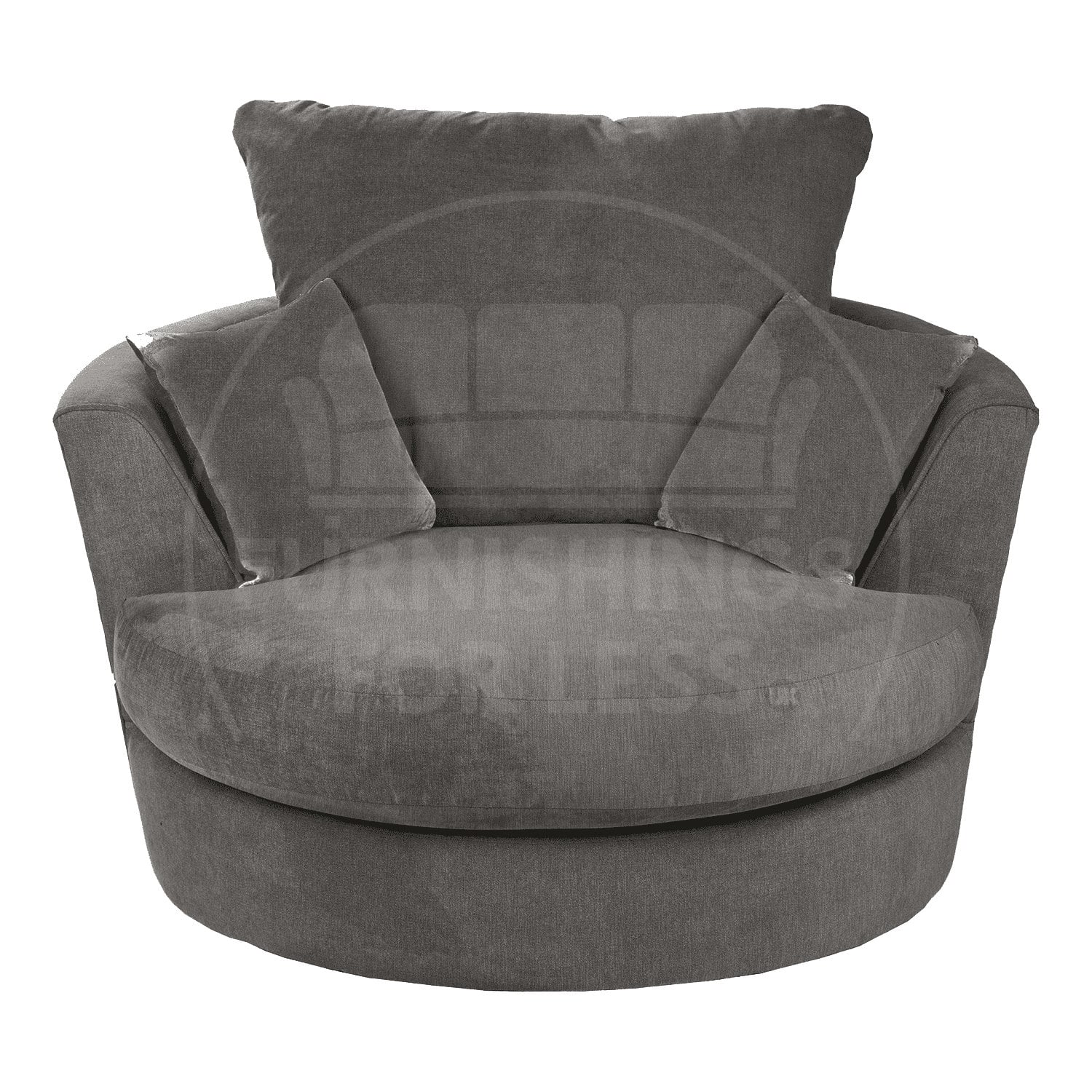 Rackhams Grey Casper Chenille Fabric Swivel Chair