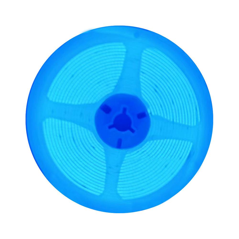 Rackhams Blue 5M Led Cob Strip 480L/M 24V, With Rf Dimmer And 12W/M Plug & Play Power Supply