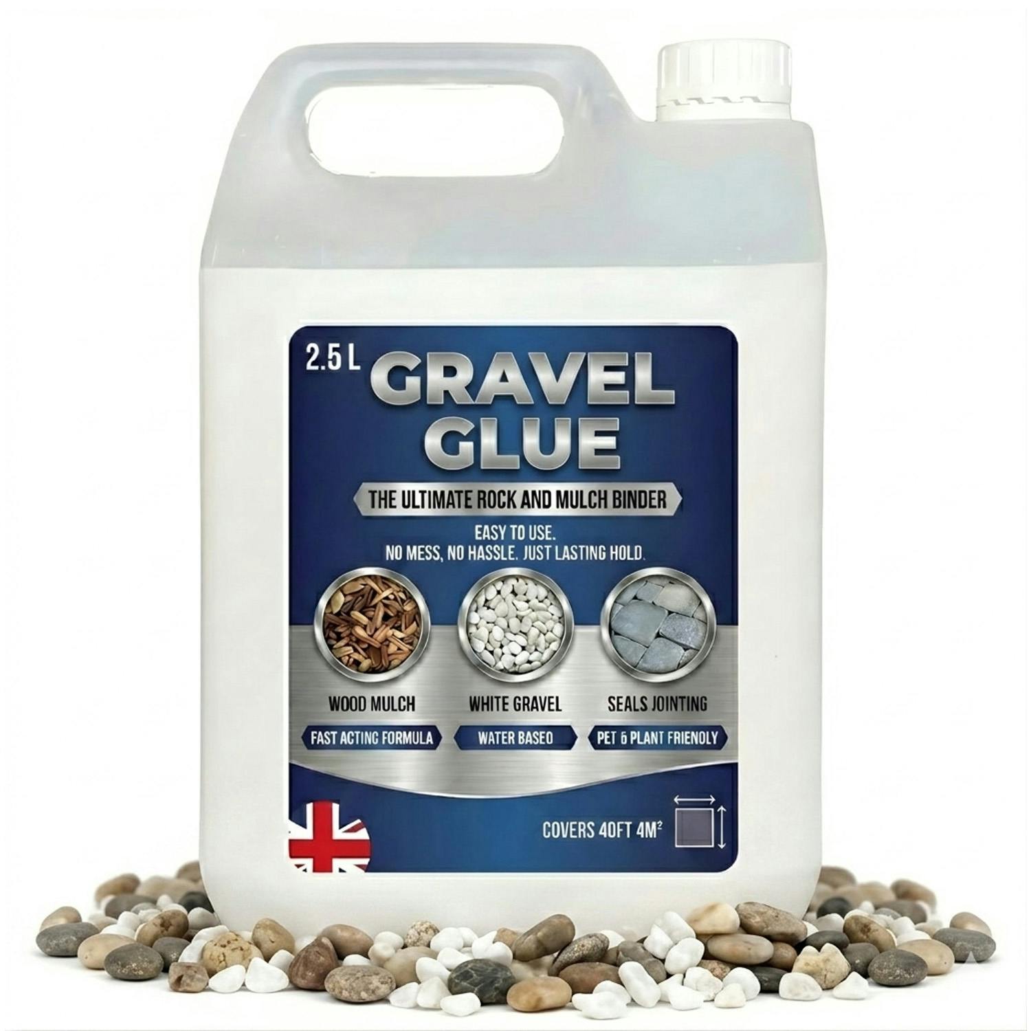 Rackhams Ultimate Gravel Binder Glue Easy To Use Rock, Stone & Mulch Adhesive - 2.5 Litre