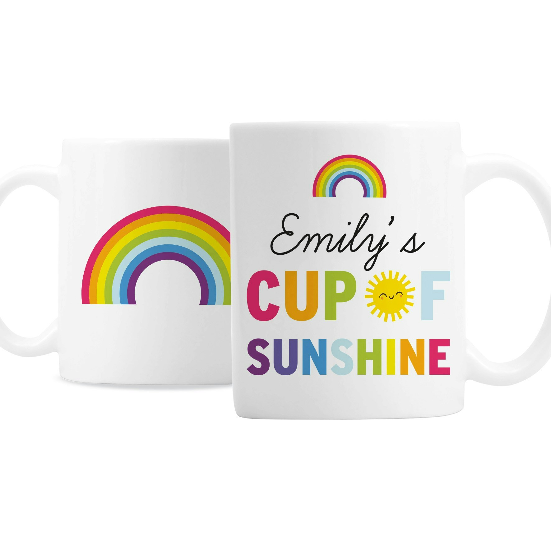 Personalised Memento Company Girls Personalised Rainbow Cup Of Sunshine Mug