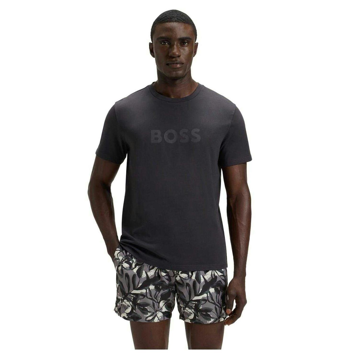 Boss Men's Dark/Grey Hbw Logo T-Shirt - S - 100% Mixed