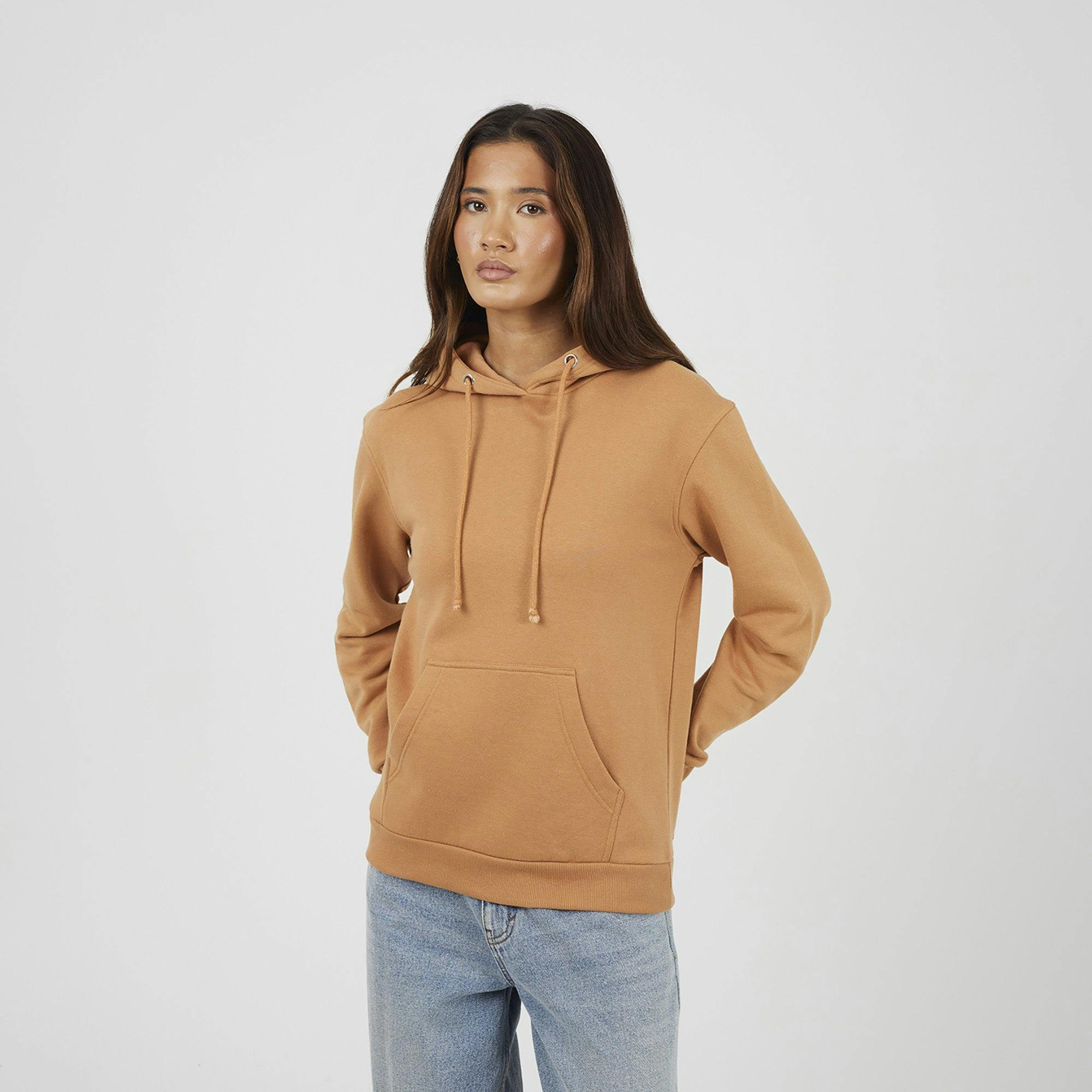 Brave Soul Hoodie With Kangaroo Pocket - Tan - Tan - Xs