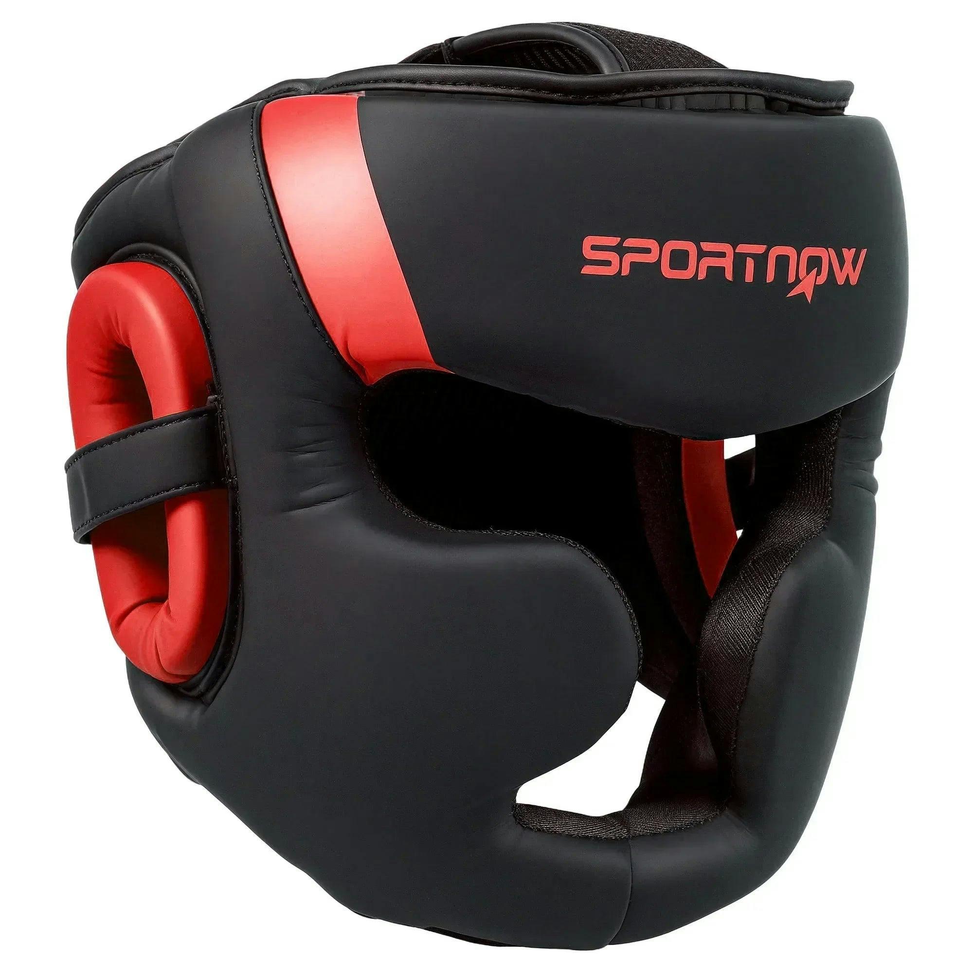 SPORTNOW Boxing Headguard - Red - L - Adjustable Strap for Sparring Kickboxing - Image 5