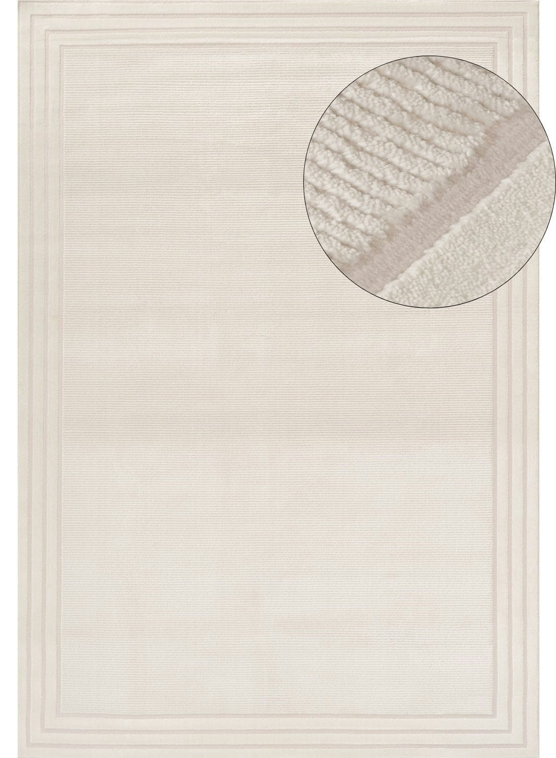 Rackhams Cream Carmel Bordered Rug | 6060 - 160X230 Cm