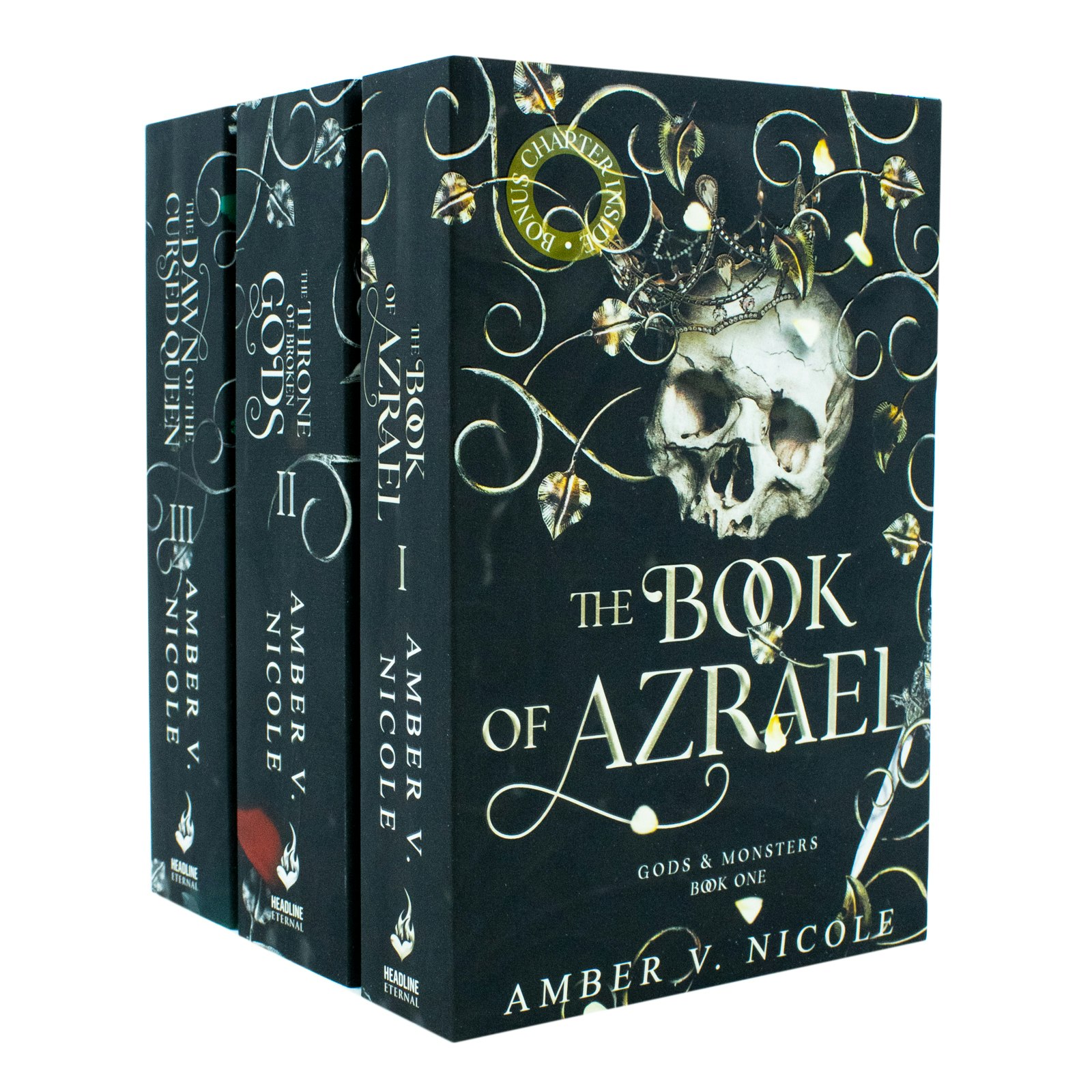 Hachette Gods & Monsters 3 Books The Book Of Azrael, The Throne Of Broken Gods, The Dawn Of The Cursed Queen