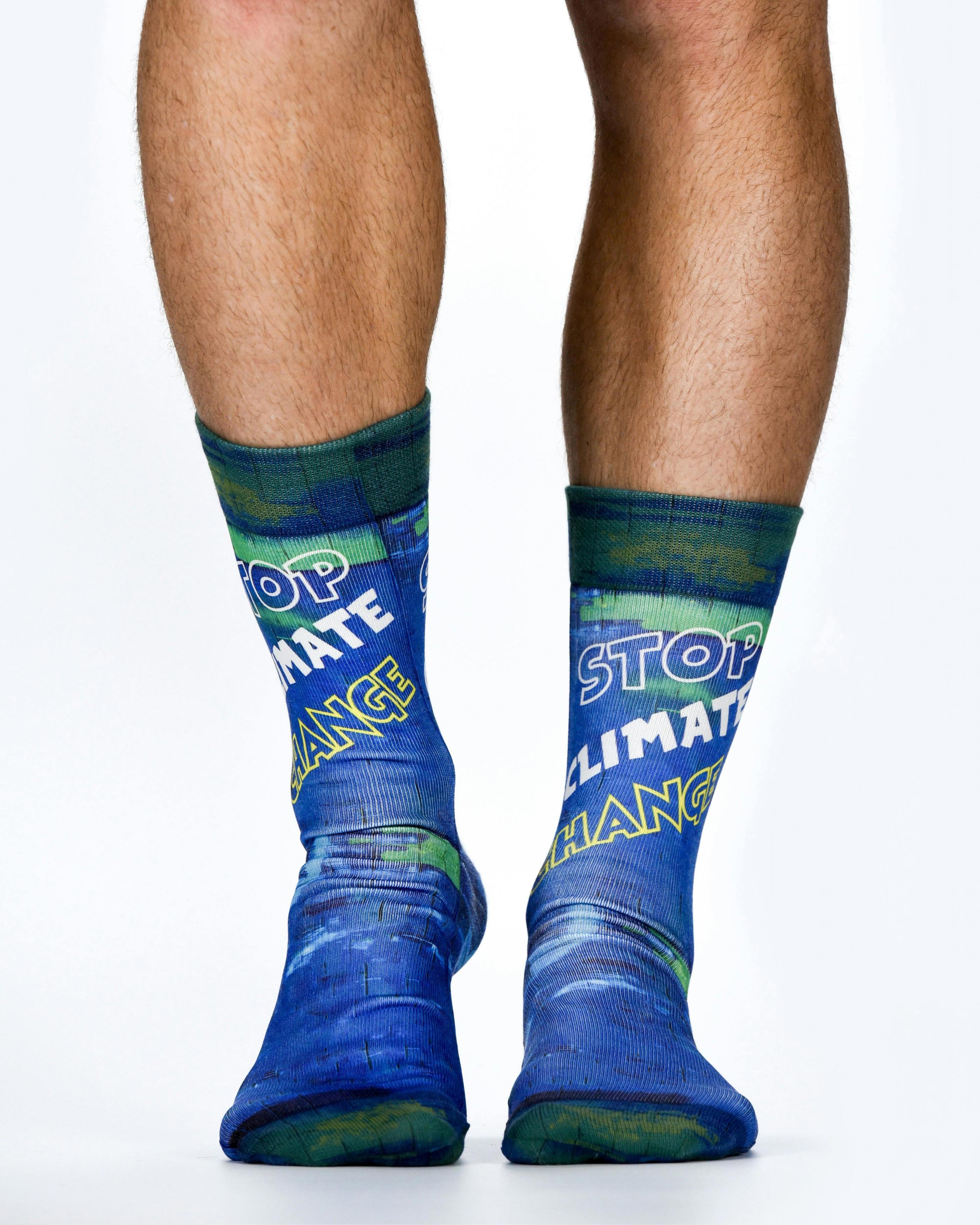 Jemsox Men's Green Stop Climate Change Socks | Stylish, Sustainable & Cosy Fit