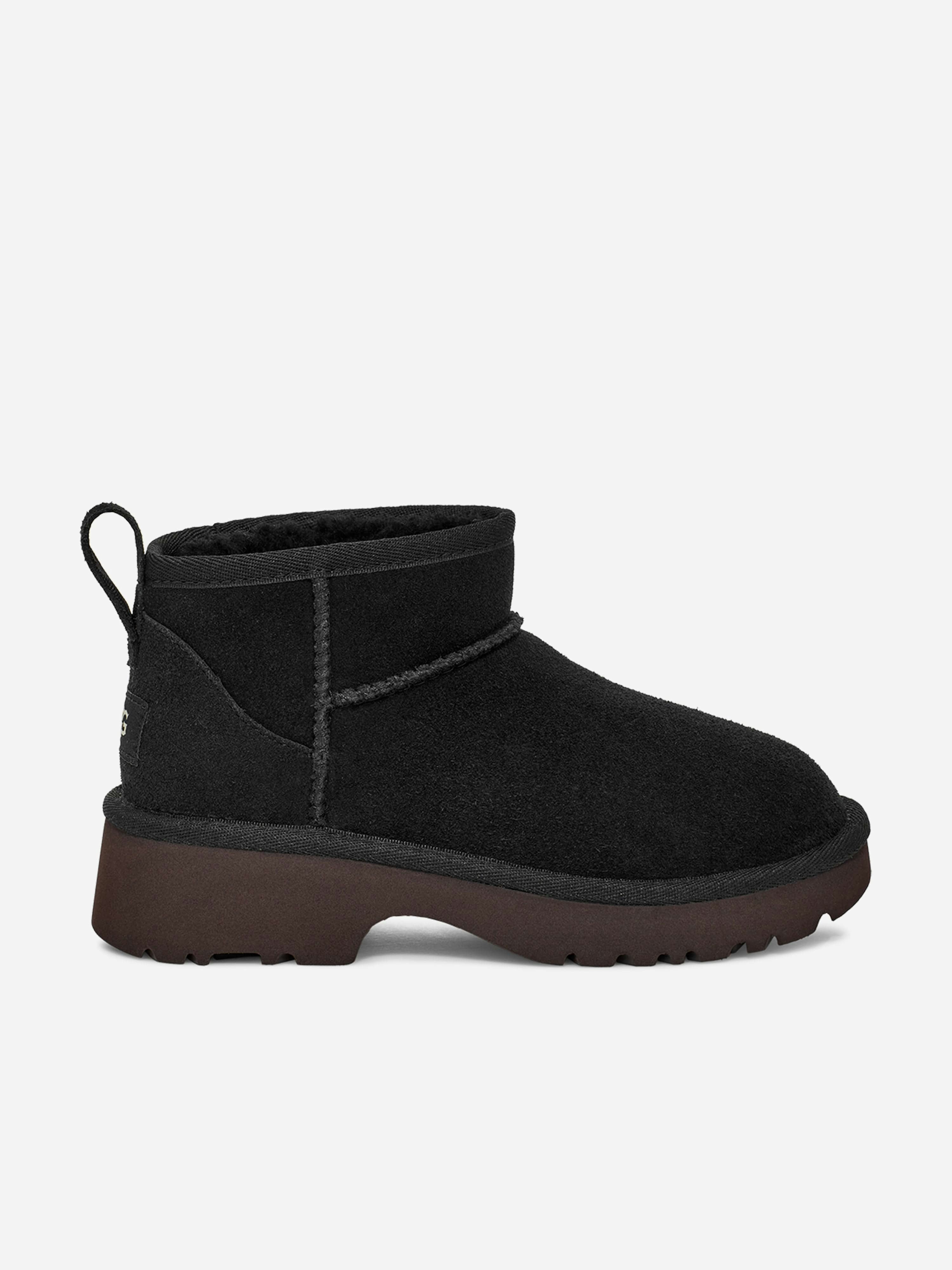 Ugg Girls Black Classic Ultra Mini New Heights Boots In - Eu 32.5 Uk 13 Us 1