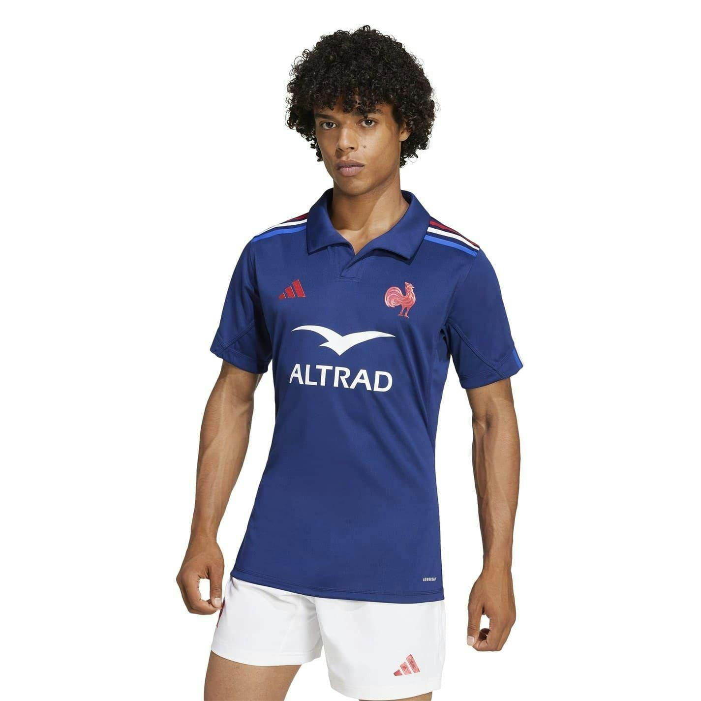 Adidas Men's Dark/Blue France Ffr Rugby Home Jersey - Xxl