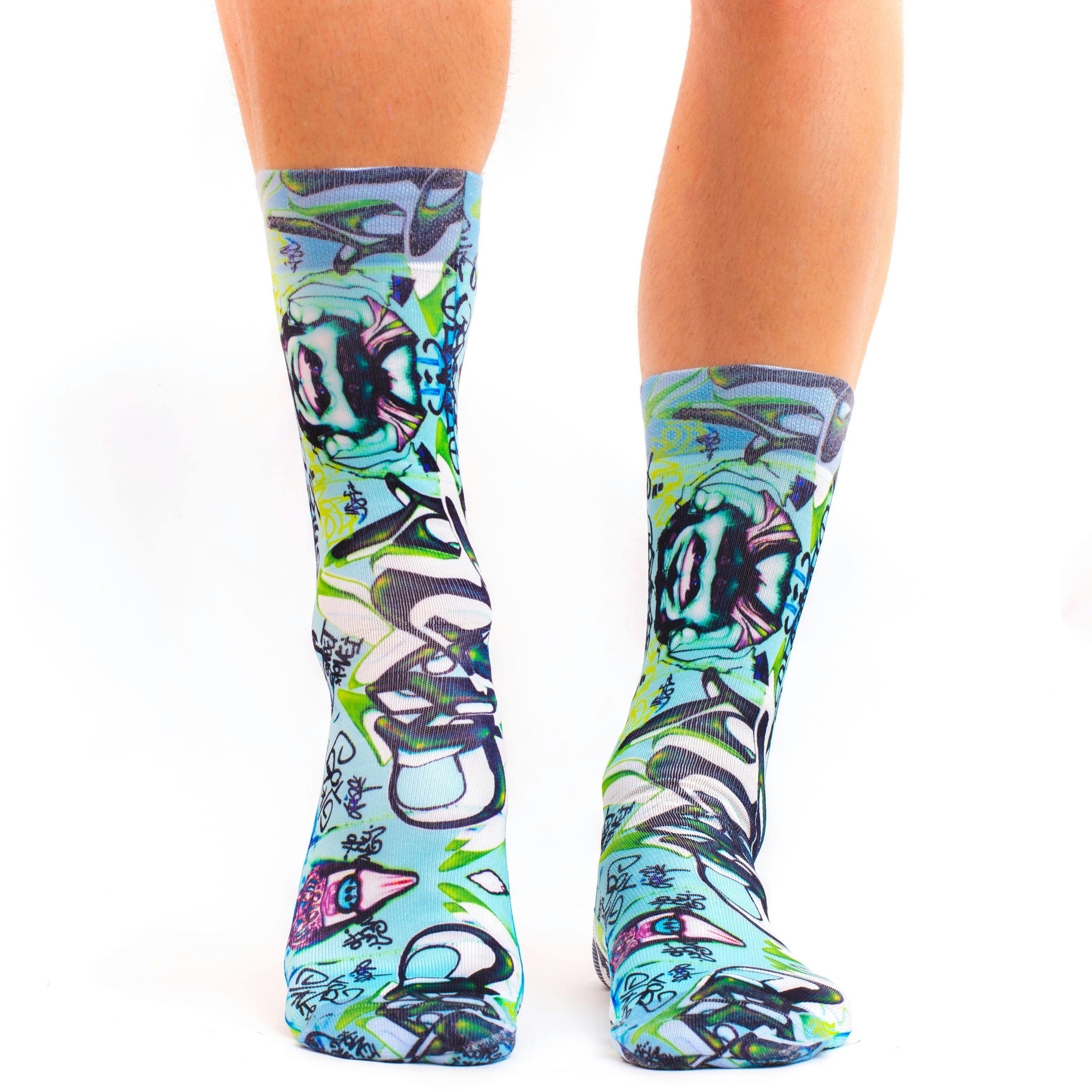 Jemsox Men's Green Graffiti Art Iii Design Socks | Urban Edge & Relaxed Fit