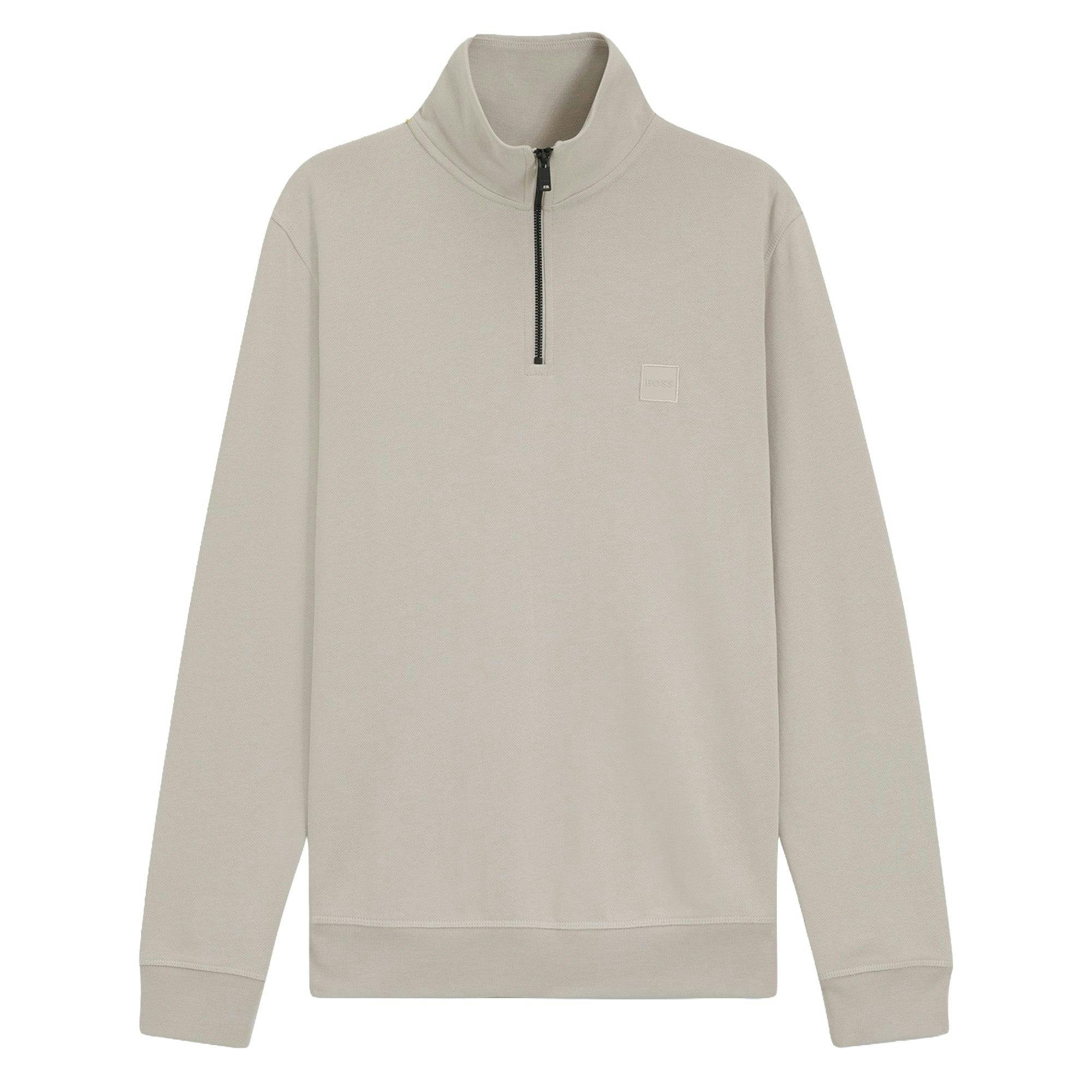 Boss Men's Grey/Beige Zetrust 1/4 Zip Sweat - XX-Large