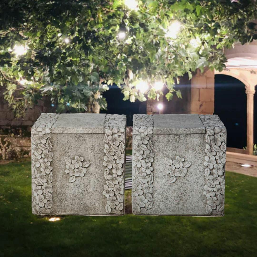 Osn Pair Of Daisy Design Garden Seats / Garden Benches