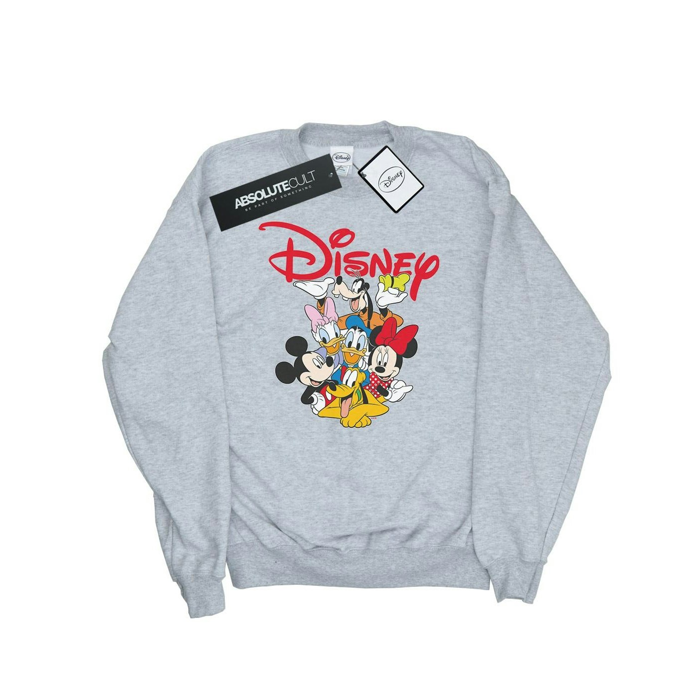 Disney Men's Grey Mickey Mouse Crew Sweatshirt - Sports - Sports - Medium