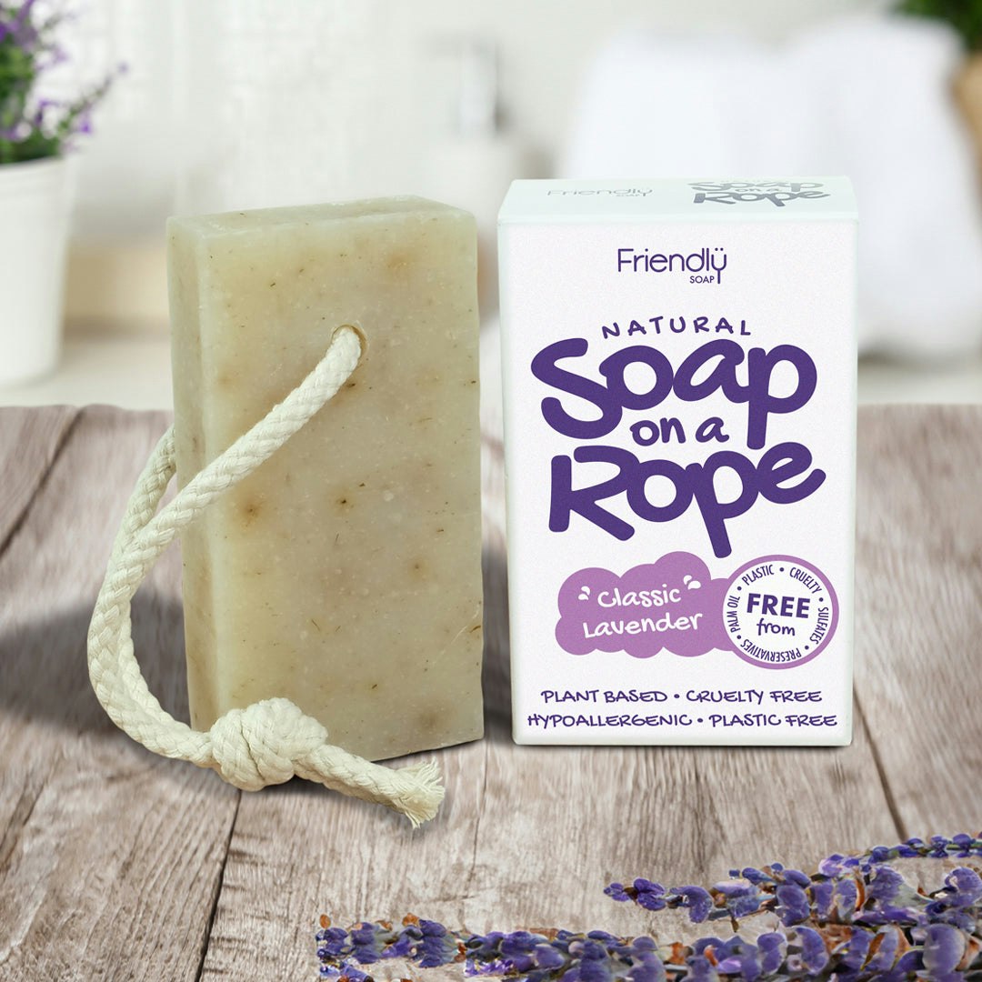 Friendly Soap Lavender - Natural Soap On A Rope - 'Classic' - 125G - 125G - Natural Handmade Soap On A Rope - 1