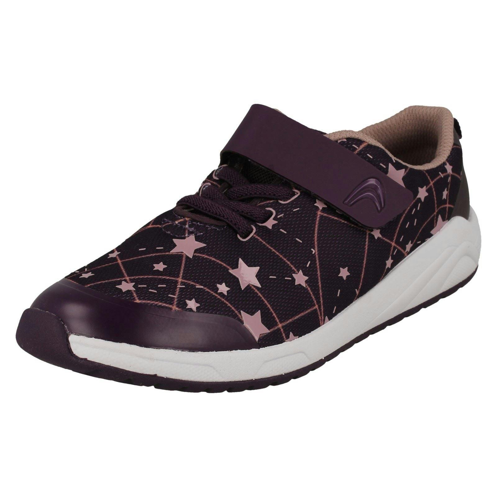 Clarks Girls Purple Star Detailed Trainers Aeon Late - Combi - Uk 11.5 Child - F
