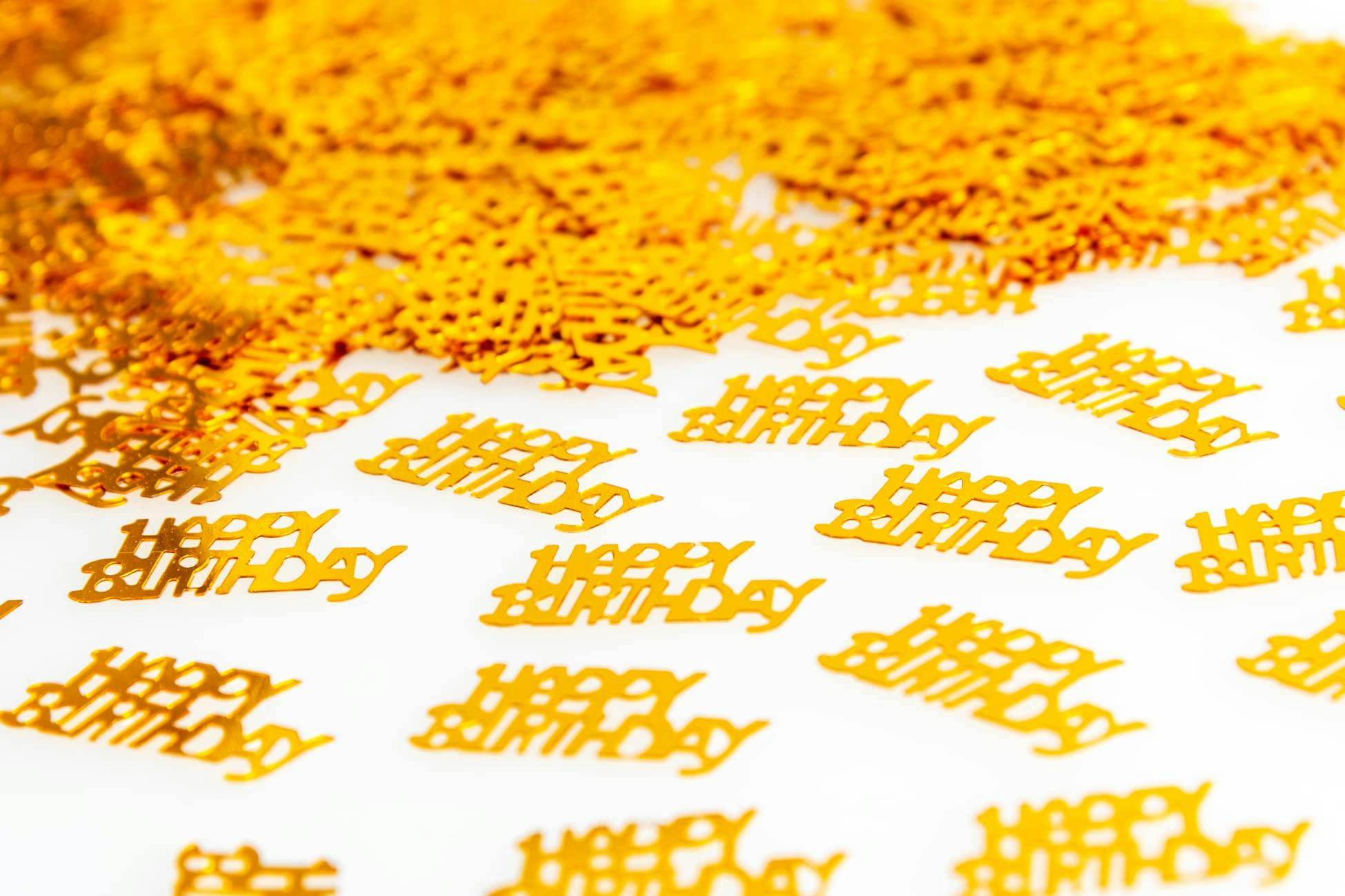 Happy Birthday Confetti 14g - Gold Metallic Foil Table Scatter Sprinkles, Party Decorations for Birthday Tables, Cards, Invitations, Gift Bags and Celebration Décor - Image 2