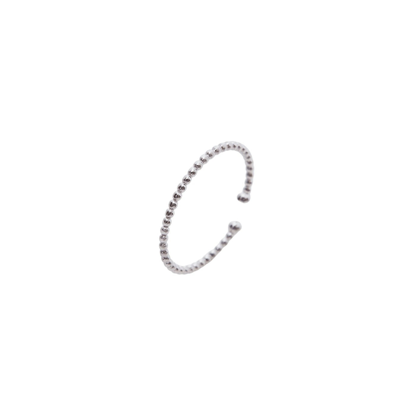 Spero London Silver Sterling Beaded Skinny Stacking Ring