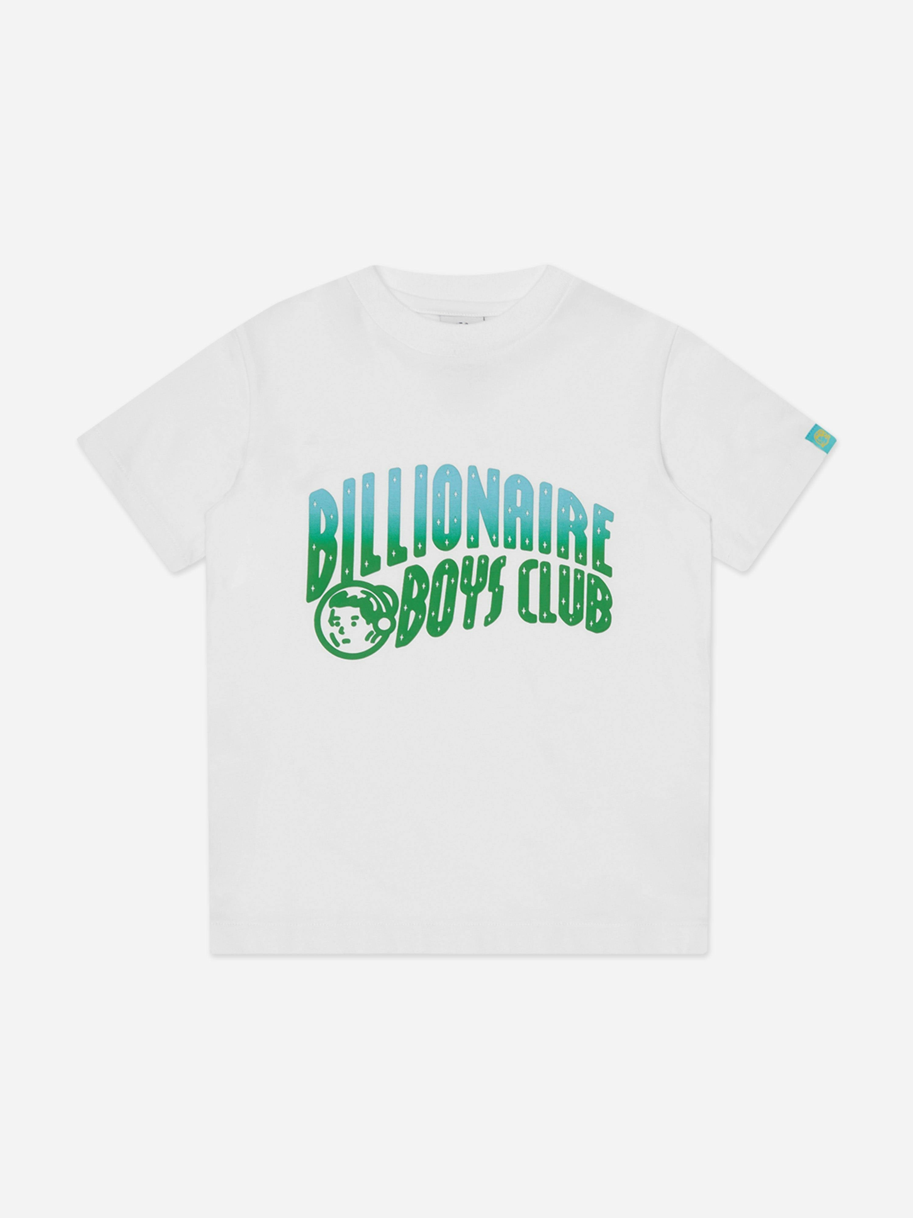 Billionaire Boys Club Boys White Billionaire Club Gradient Puff Print Arch Logo T-Shirt In - 10 Yrs