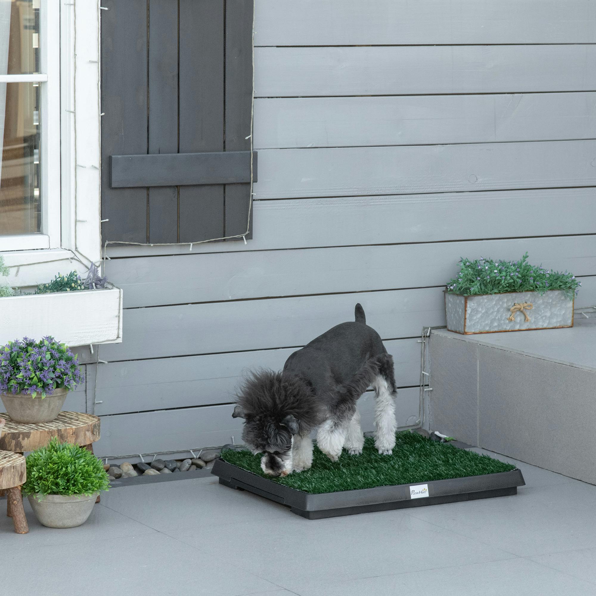 PAWHUT Large Dog Toilet Mat Indoor Potty Puppy Trainer Grass Litter Tray Pad in Green - Image 5